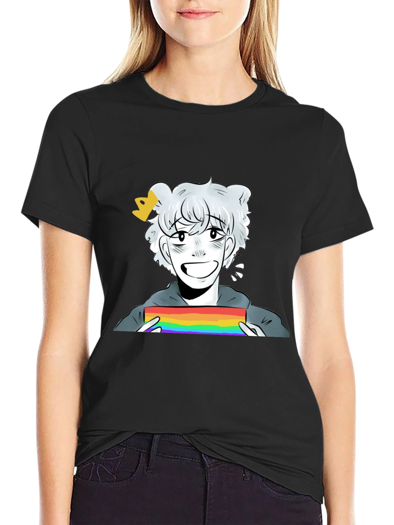 Cartoon Pride T-Shirt - Black Cotton Blend