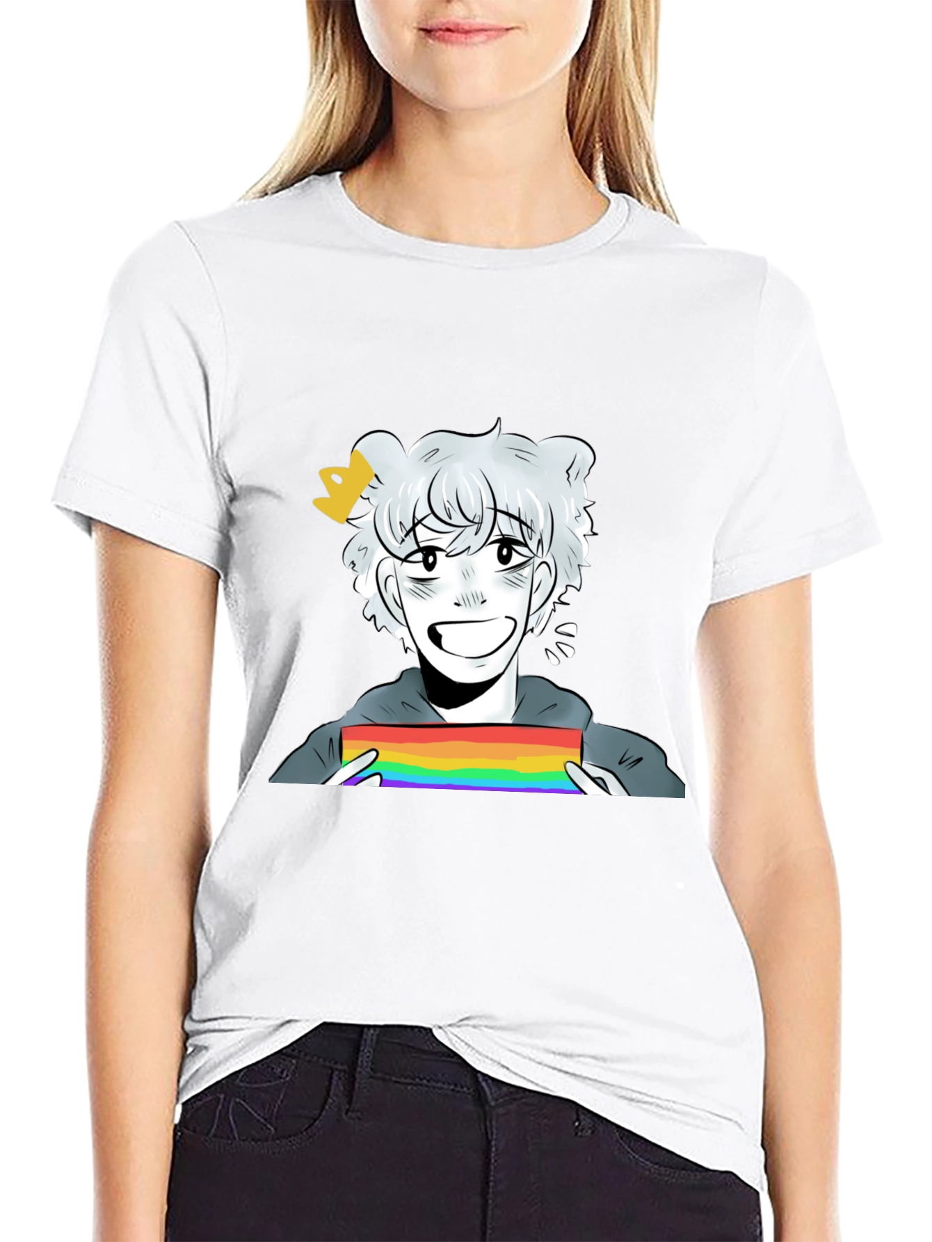 Cartoon Pride T-Shirt - Black Cotton Blend