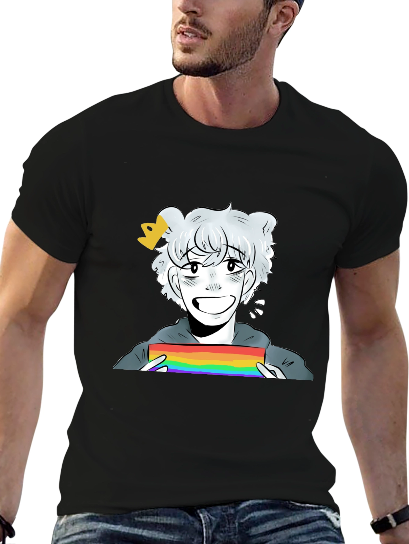 Cartoon Pride T-Shirt - Black Cotton Blend
