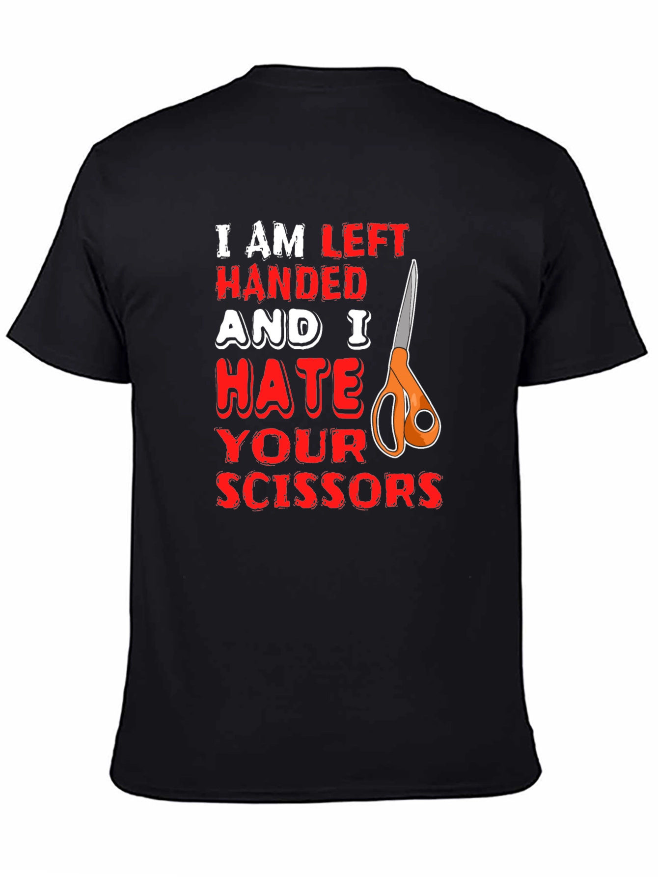 Left Handed Hate Scissors Graphic T-Shirt