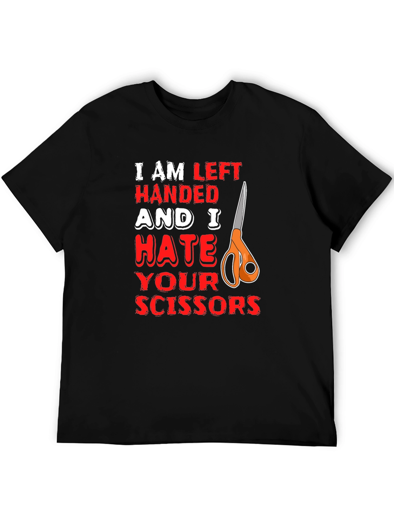 Left Handed Hate Scissors Graphic T-Shirt
