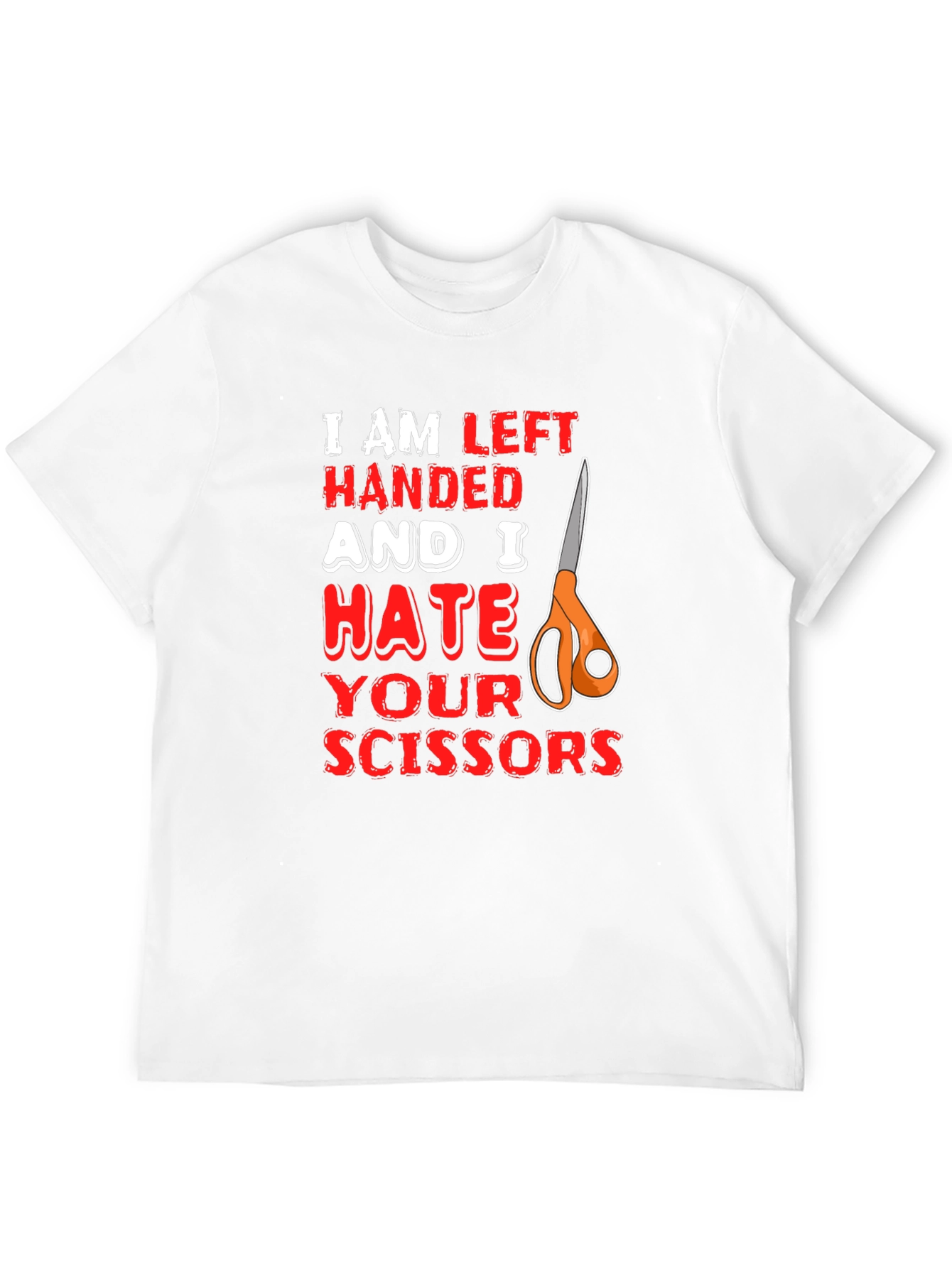 Left Handed Hate Scissors Graphic T-Shirt