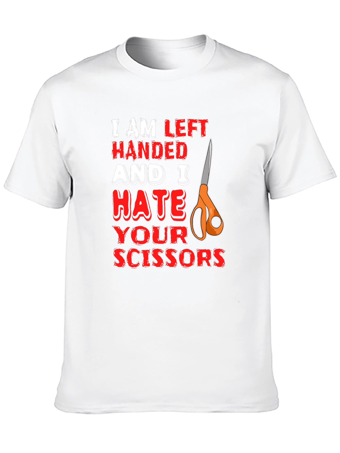 Left Handed Hate Scissors Graphic T-Shirt