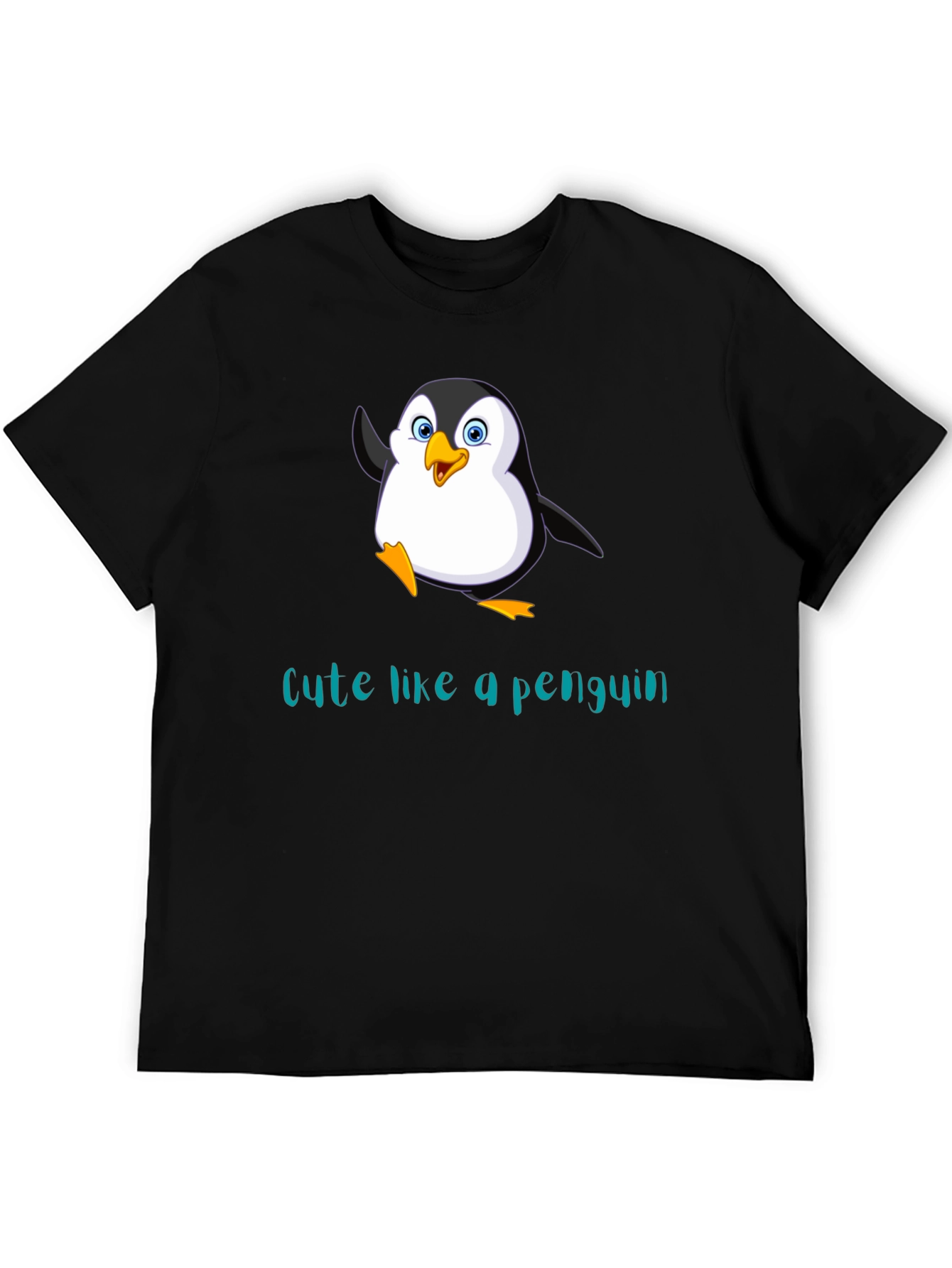 Cute Penguin Graphic T-Shirt - Black