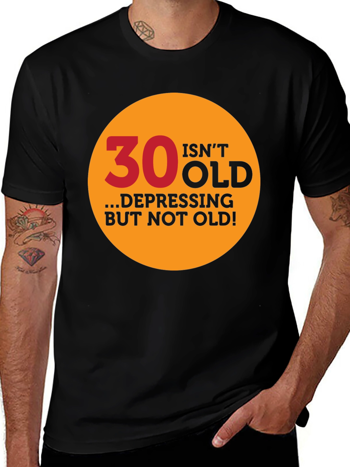 30 Isnt Old Graphic Tee - Mens Black T-Shirt