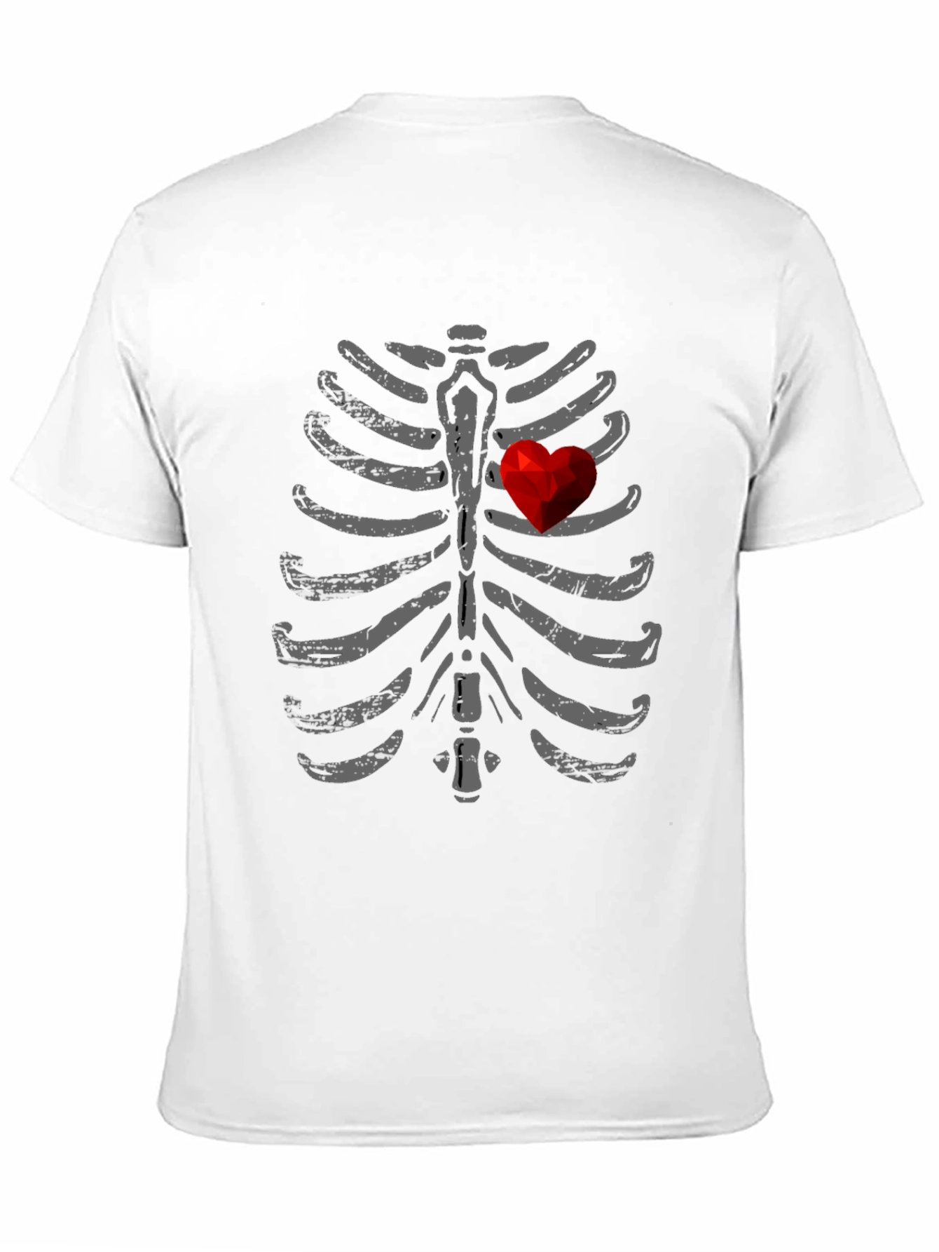 Skeleton Rib Cage Heart Graphic T-Shirt