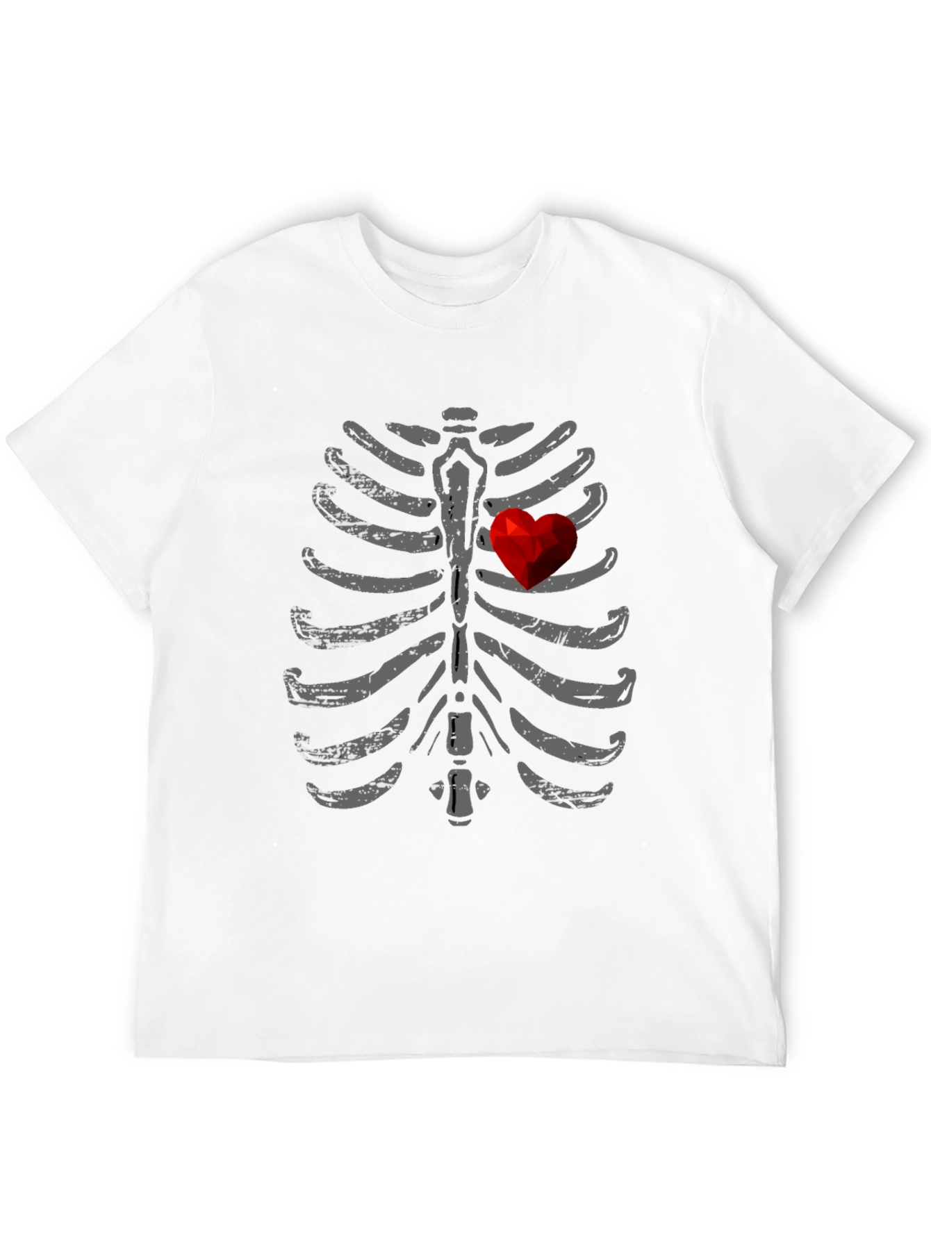 Skeleton Rib Cage Heart Graphic T-Shirt