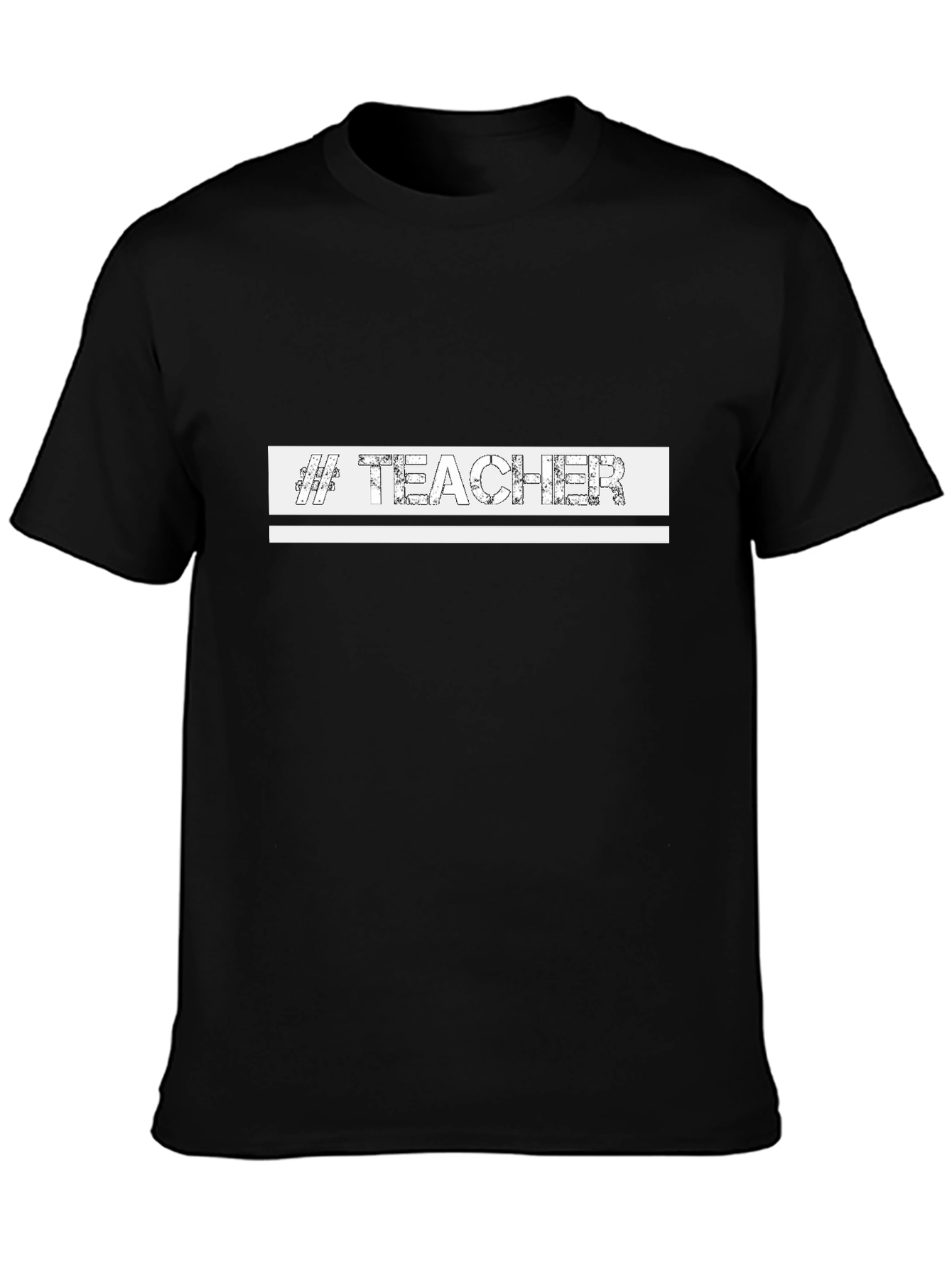 #Teacher Graphic Print Black Crew Neck T-Shirt