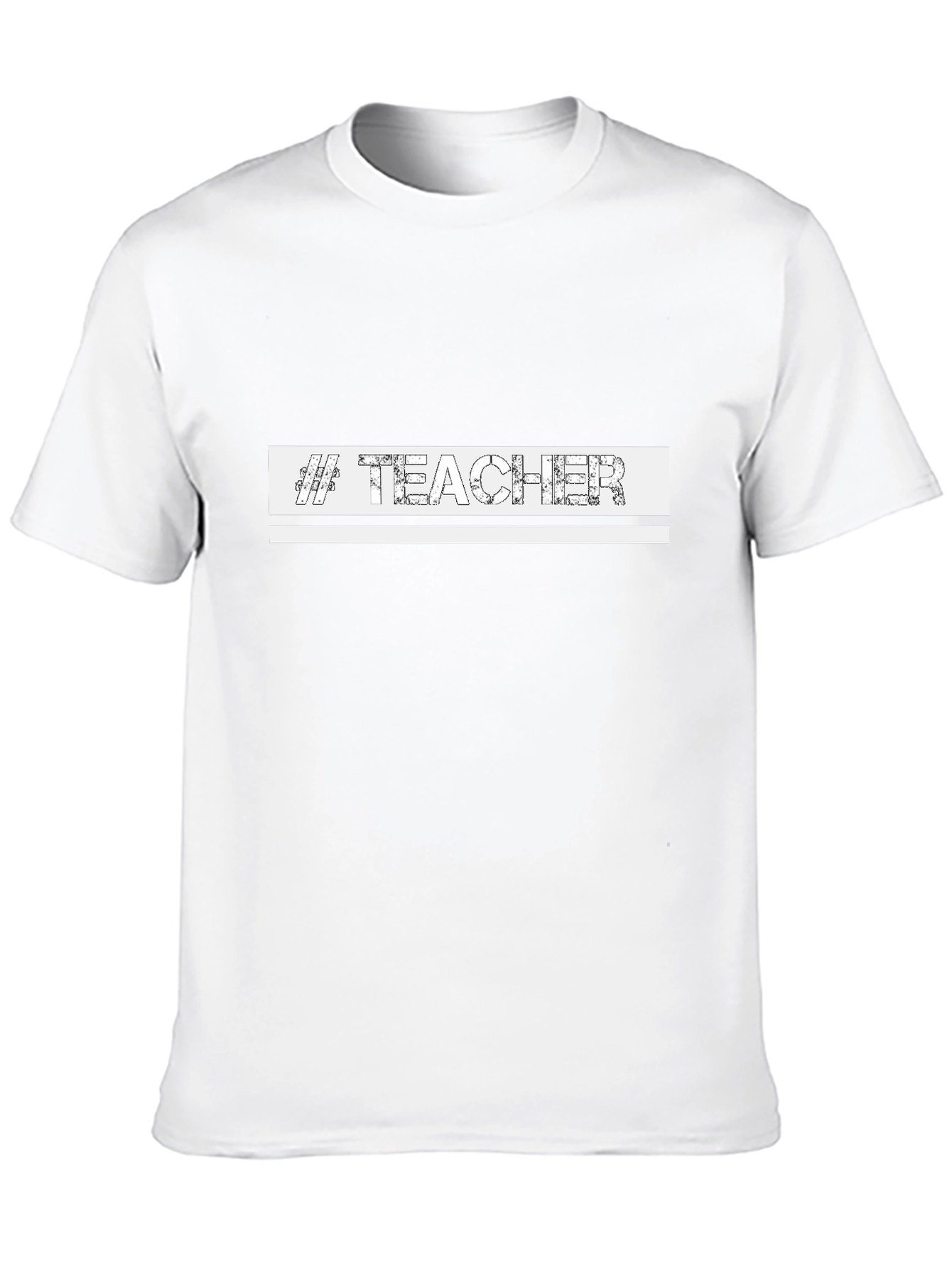 #Teacher Graphic Print Black Crew Neck T-Shirt