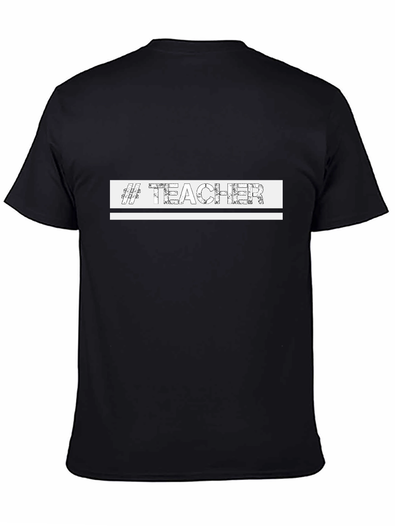 #Teacher Graphic Print Black Crew Neck T-Shirt