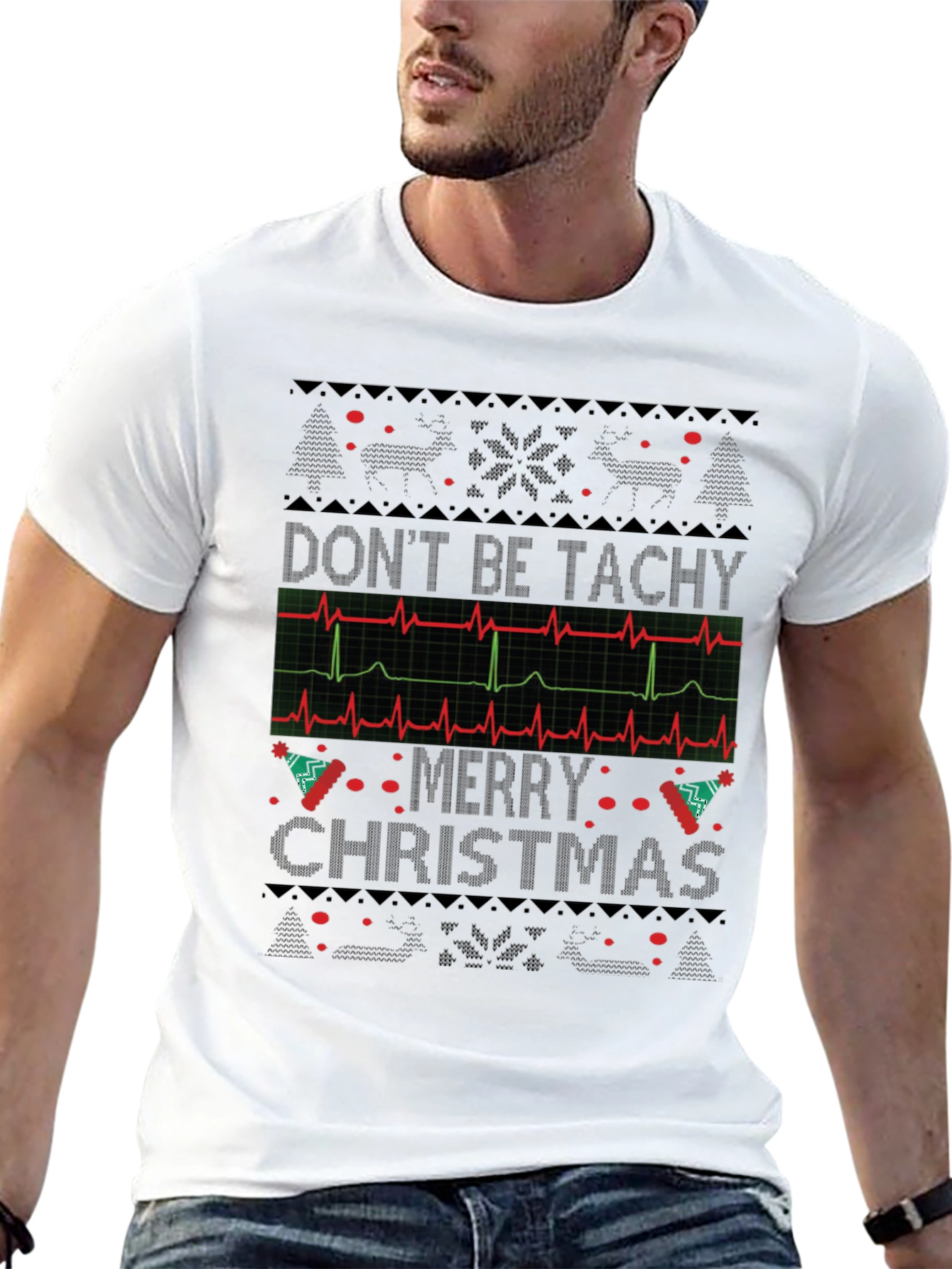 Dont Be Tachy Merry Christmas Black T-Shirt
