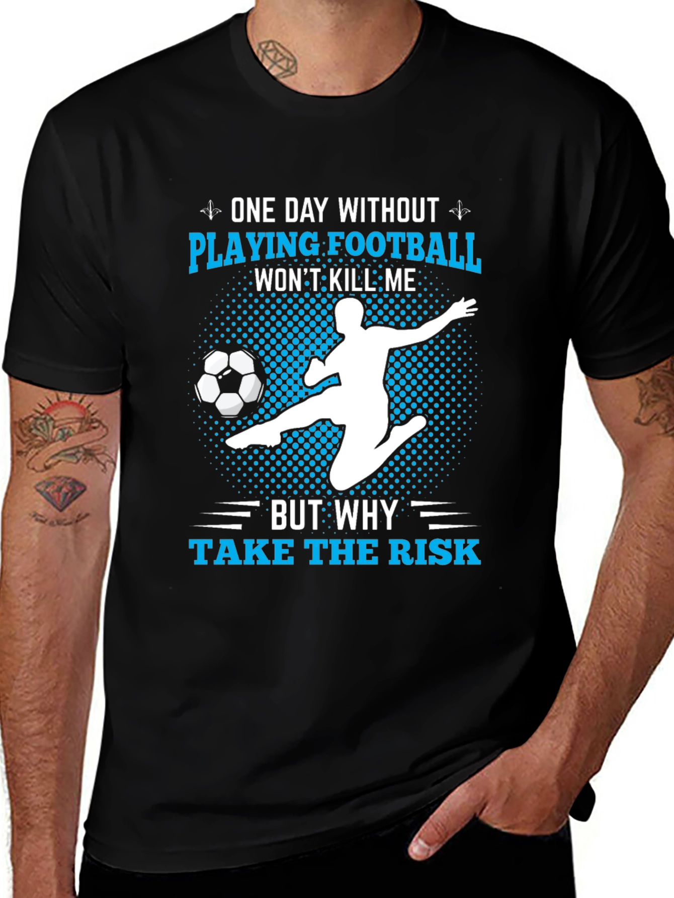 Funny Football Player T-Shirt - Risk It!