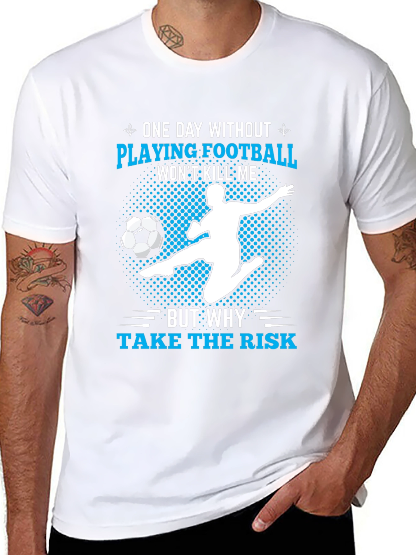 Funny Football Player T-Shirt - Risk It!