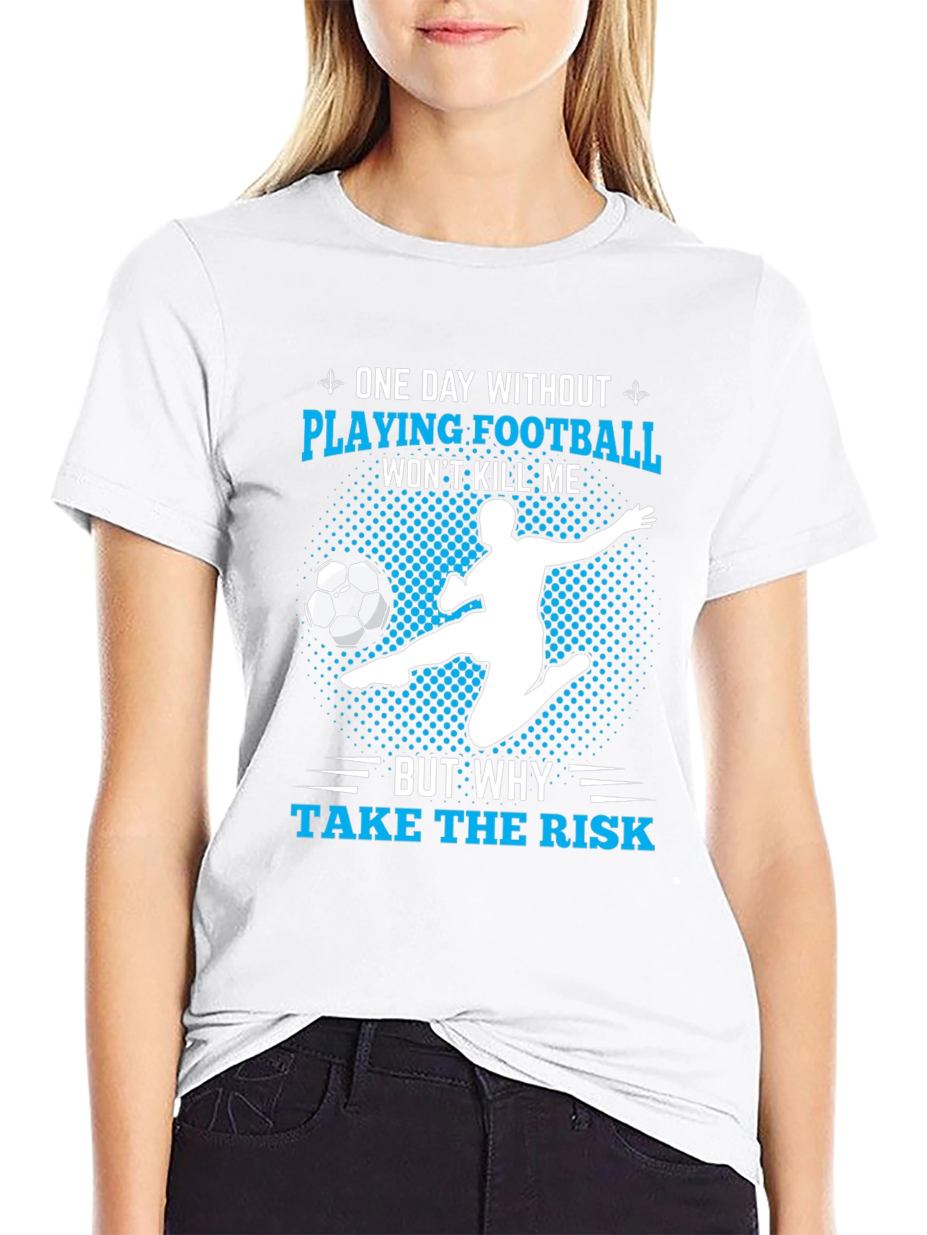 Funny Football Player T-Shirt - Risk It!