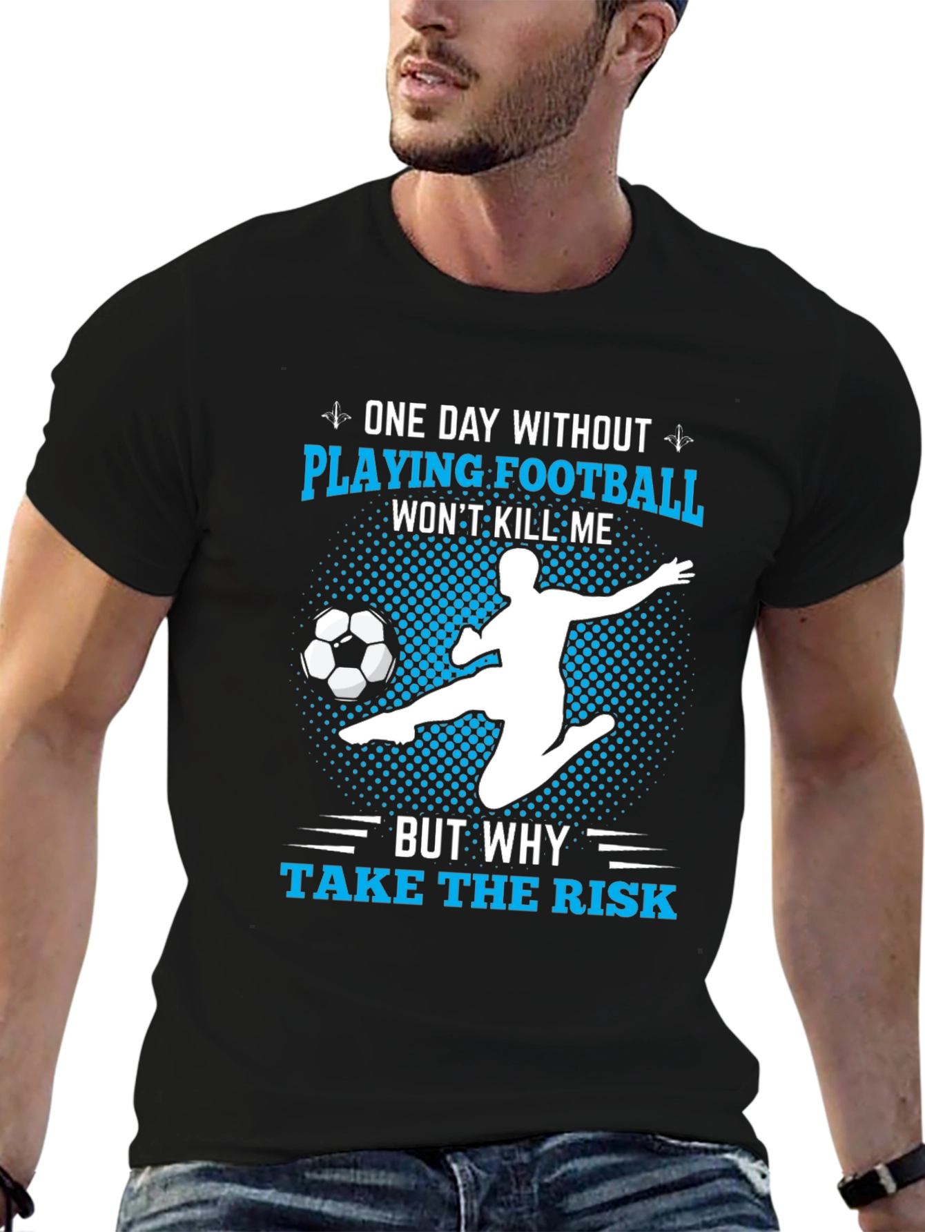 Funny Football Player T-Shirt - Risk It!