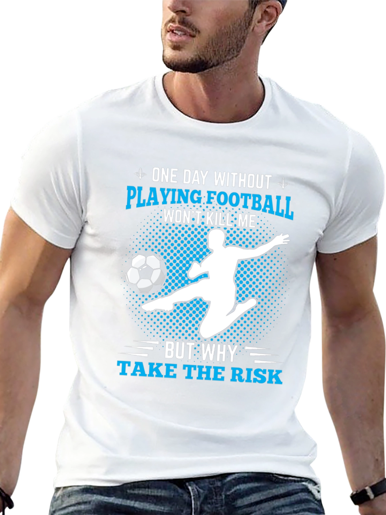 Funny Football Player T-Shirt - Risk It!