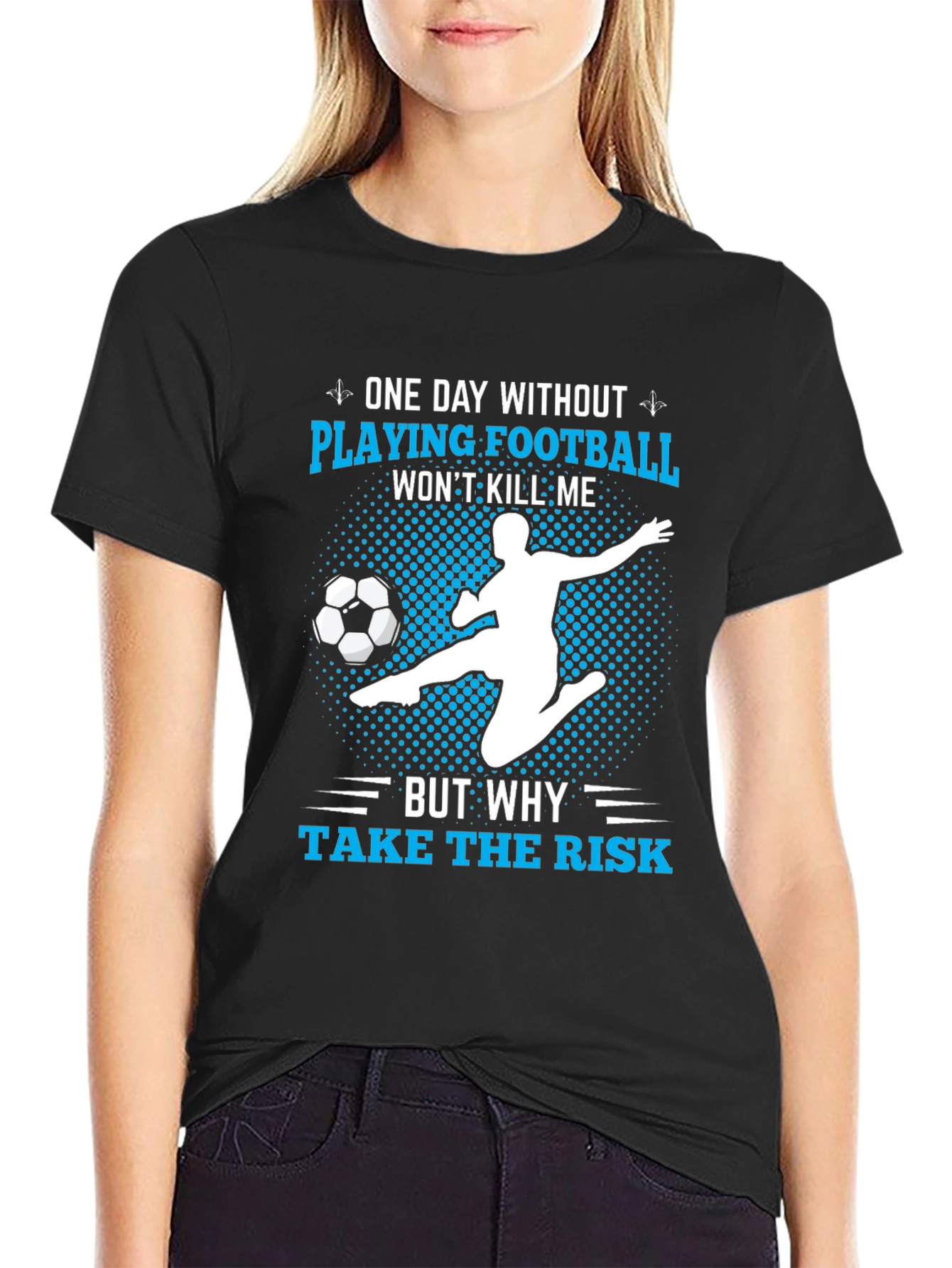 Funny Football Player T-Shirt - Risk It!