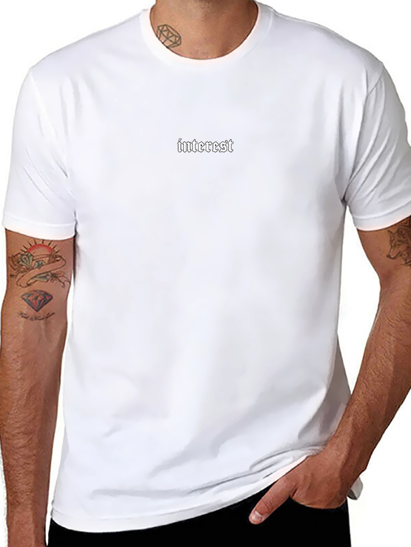 Interest Graphic Print Black T-Shirt