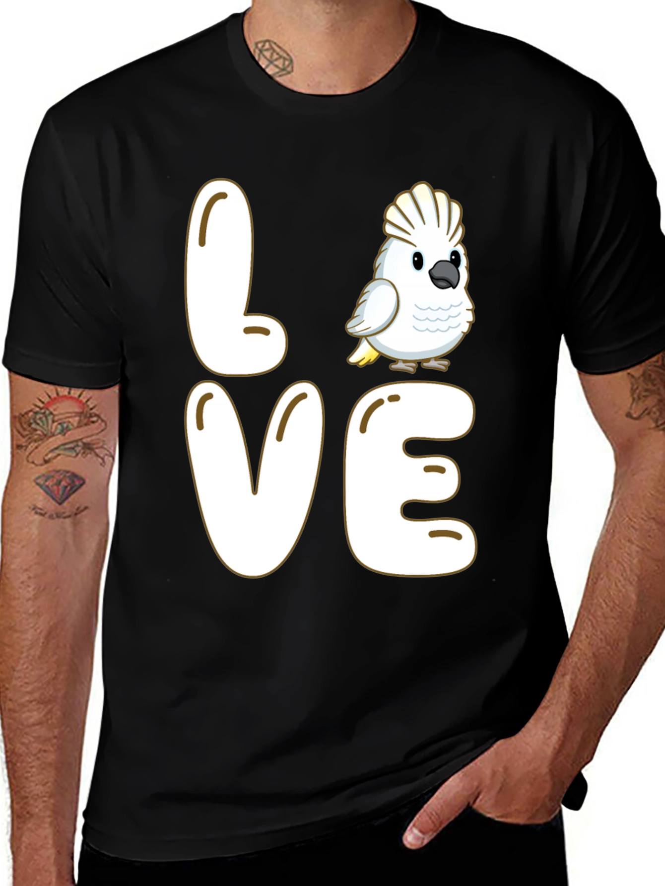 Love Cockatoo Parrot Graphic T-Shirt