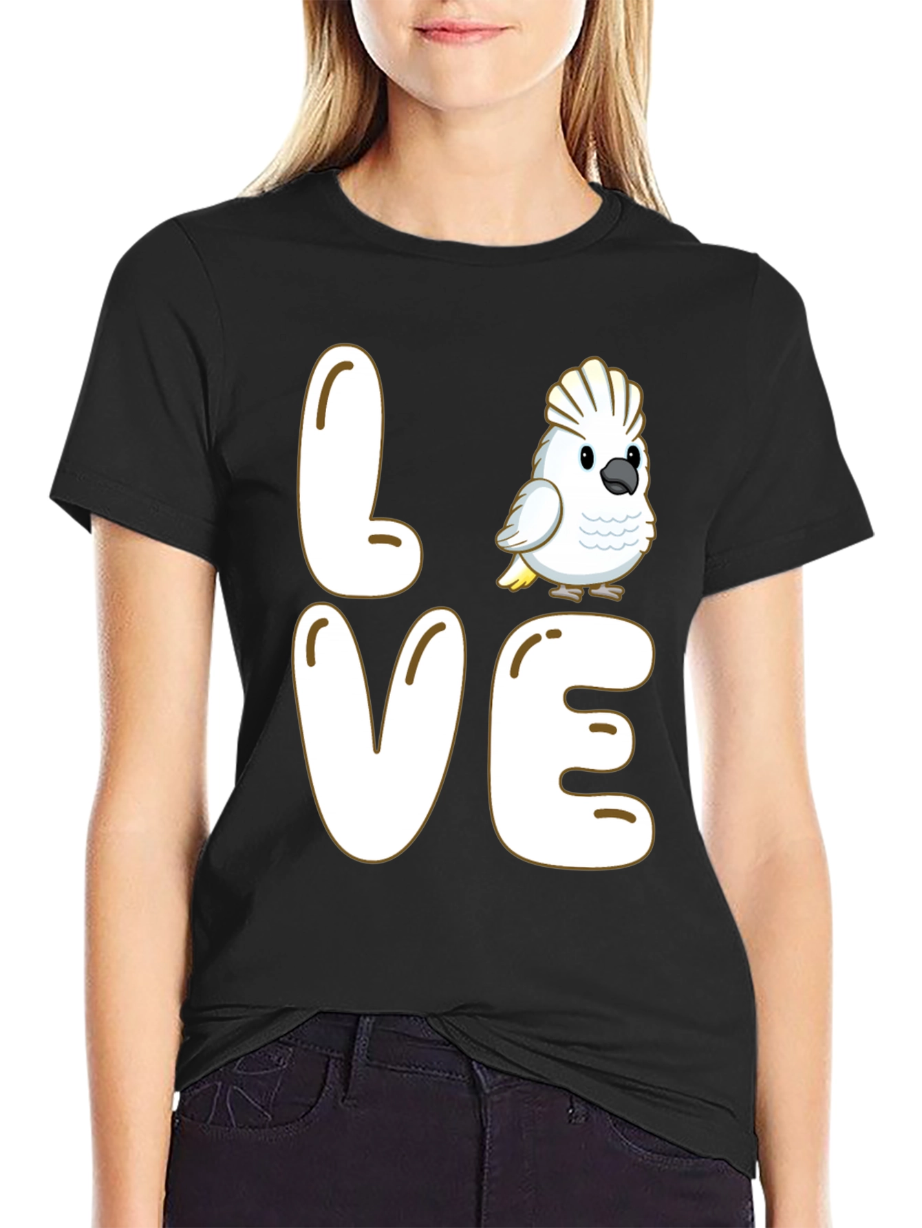 Love Cockatoo Parrot Graphic T-Shirt
