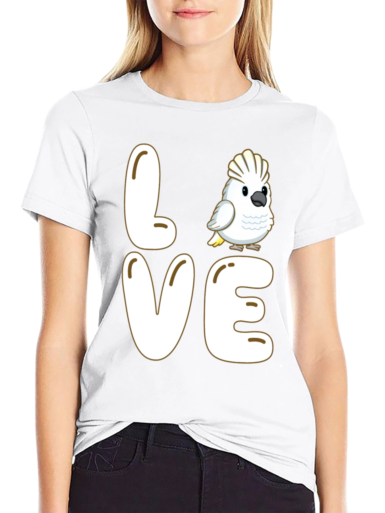 Love Cockatoo Parrot Graphic T-Shirt