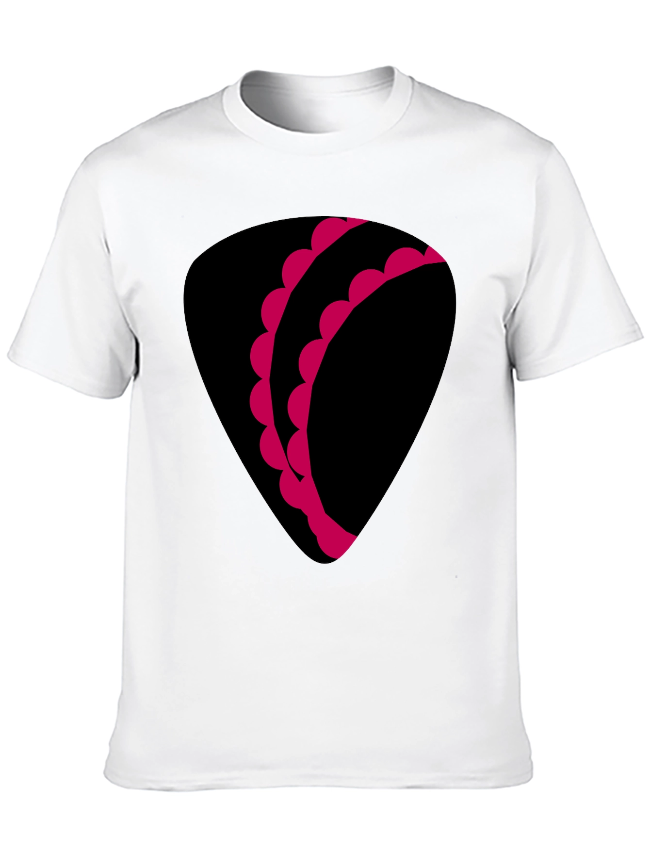 Unique Graphic Tee - Black with Pink Design