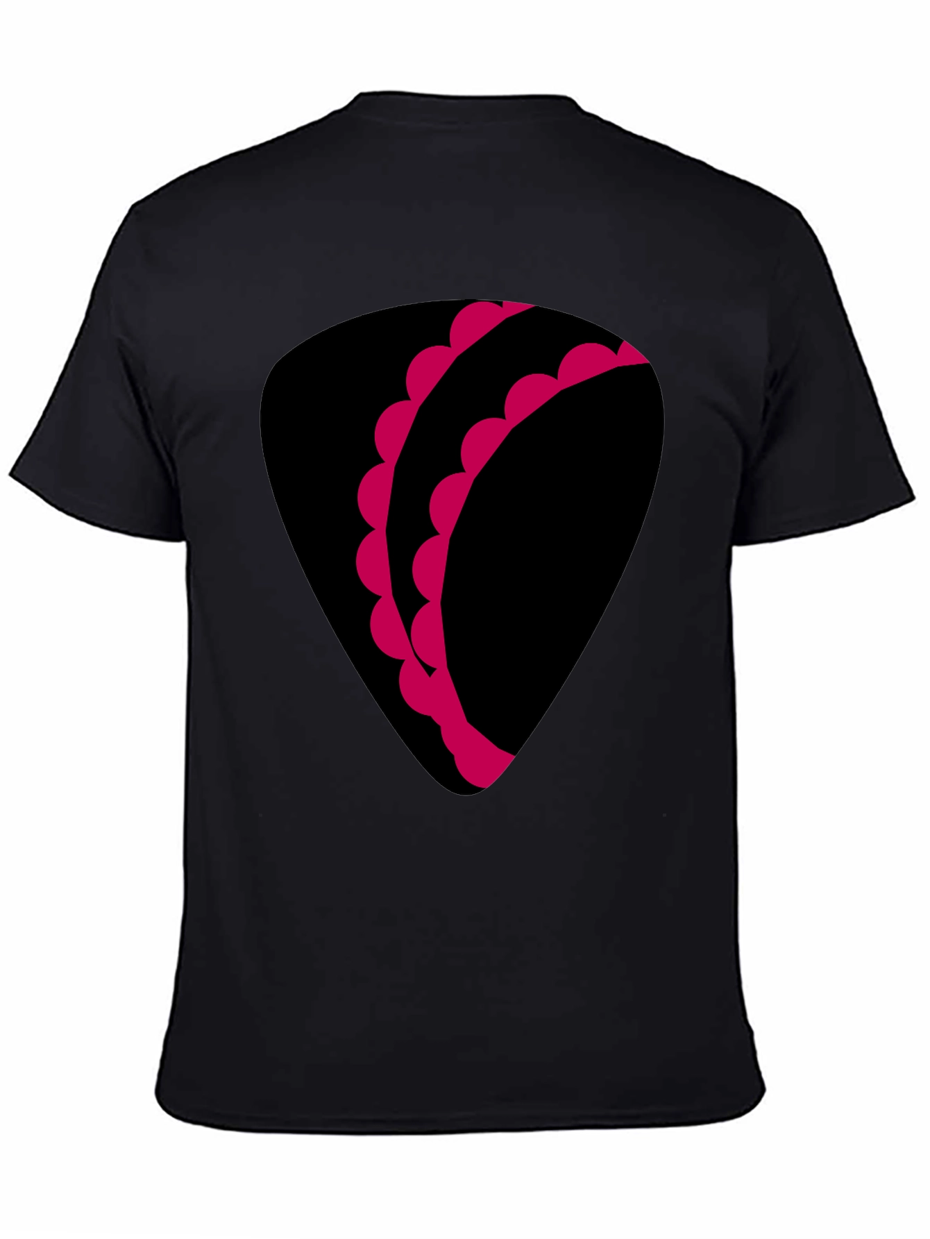 Unique Graphic Tee - Black with Pink Design