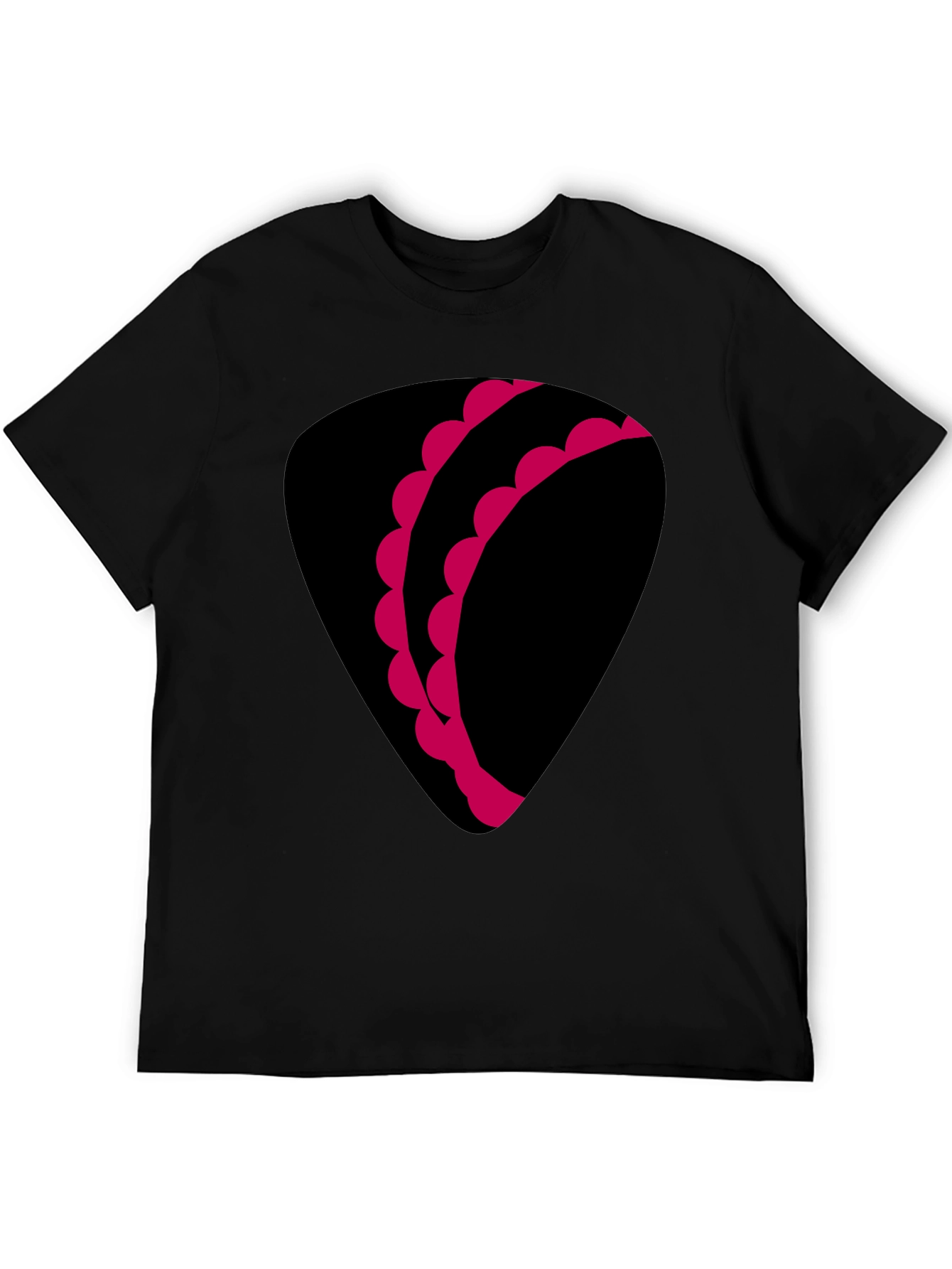 Unique Graphic Tee - Black with Pink Design