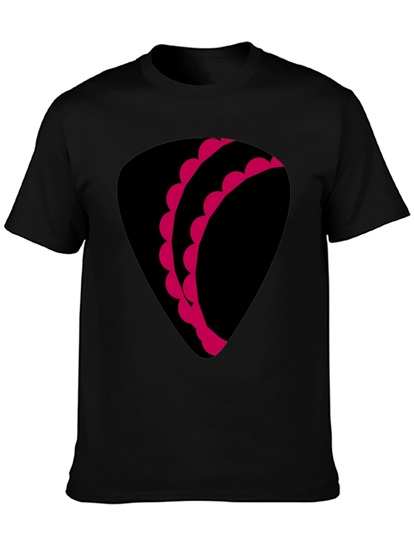 Unique Graphic Tee - Black with Pink Design