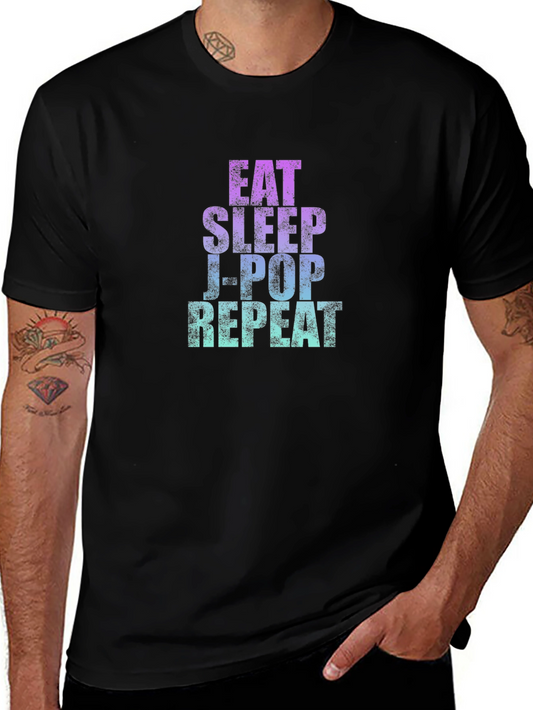 Eat Sleep J-Pop Repeat Graphic T-Shirt