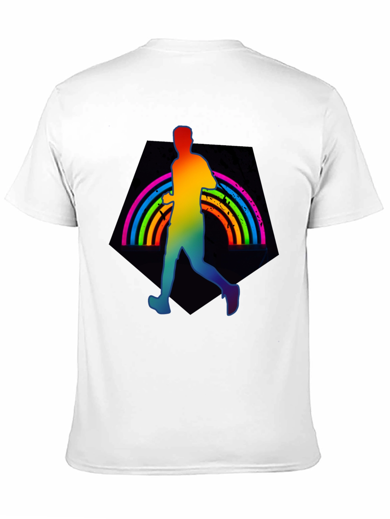 Rainbow Runner Graphic Tee - Black