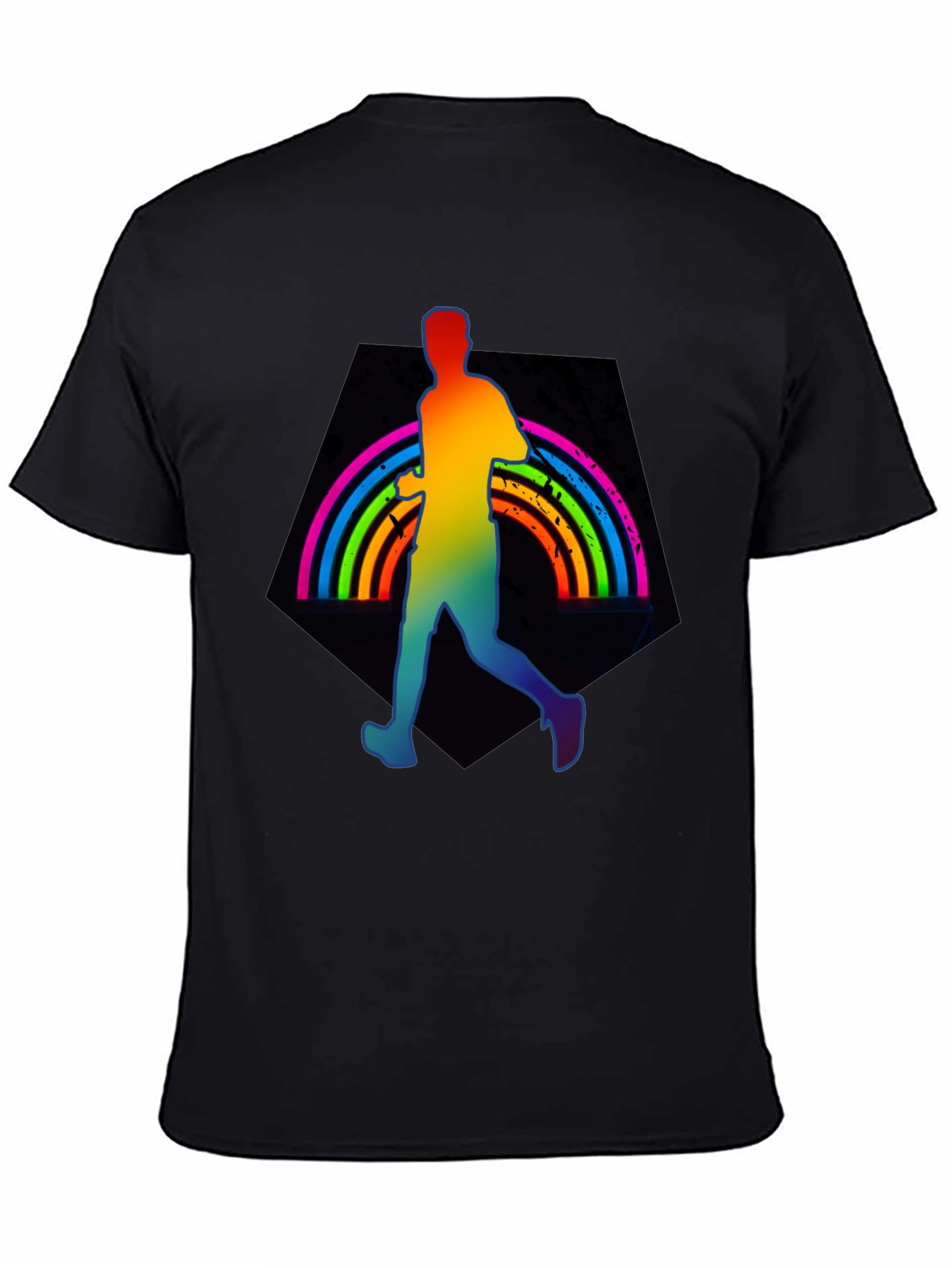 Rainbow Runner Graphic Tee - Black