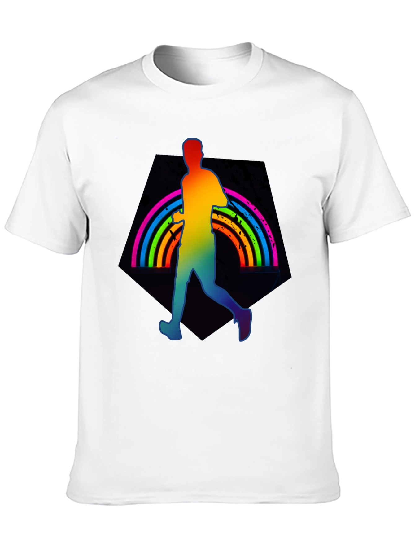 Rainbow Runner Graphic Tee - Black