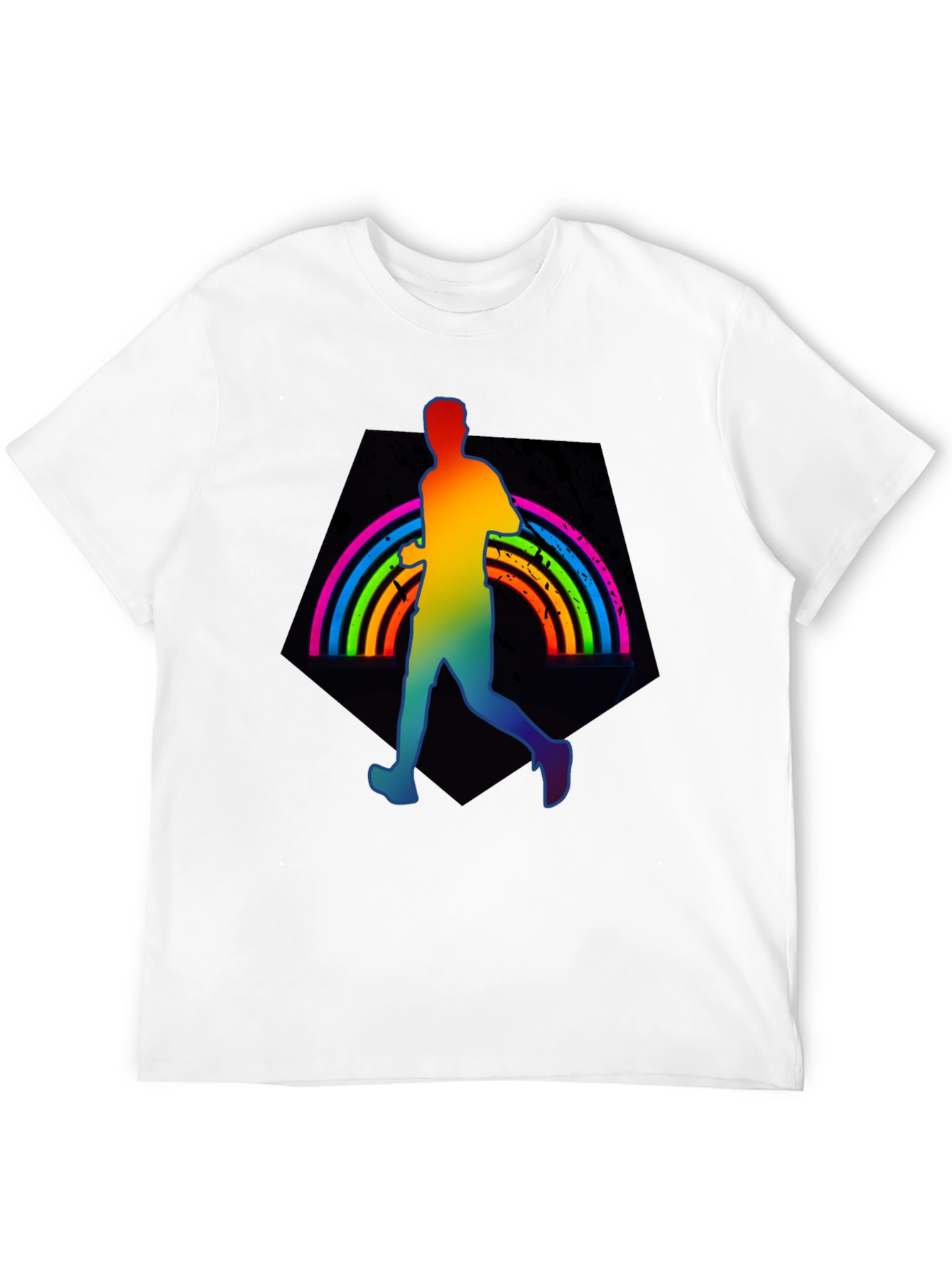 Rainbow Runner Graphic Tee - Black