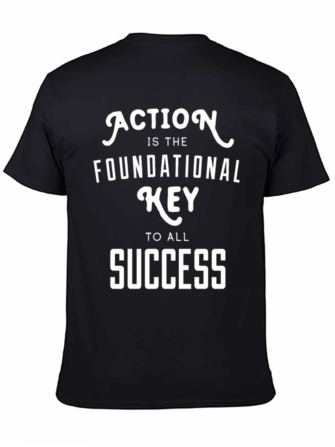 Action is Key Black Graphic T-Shirt