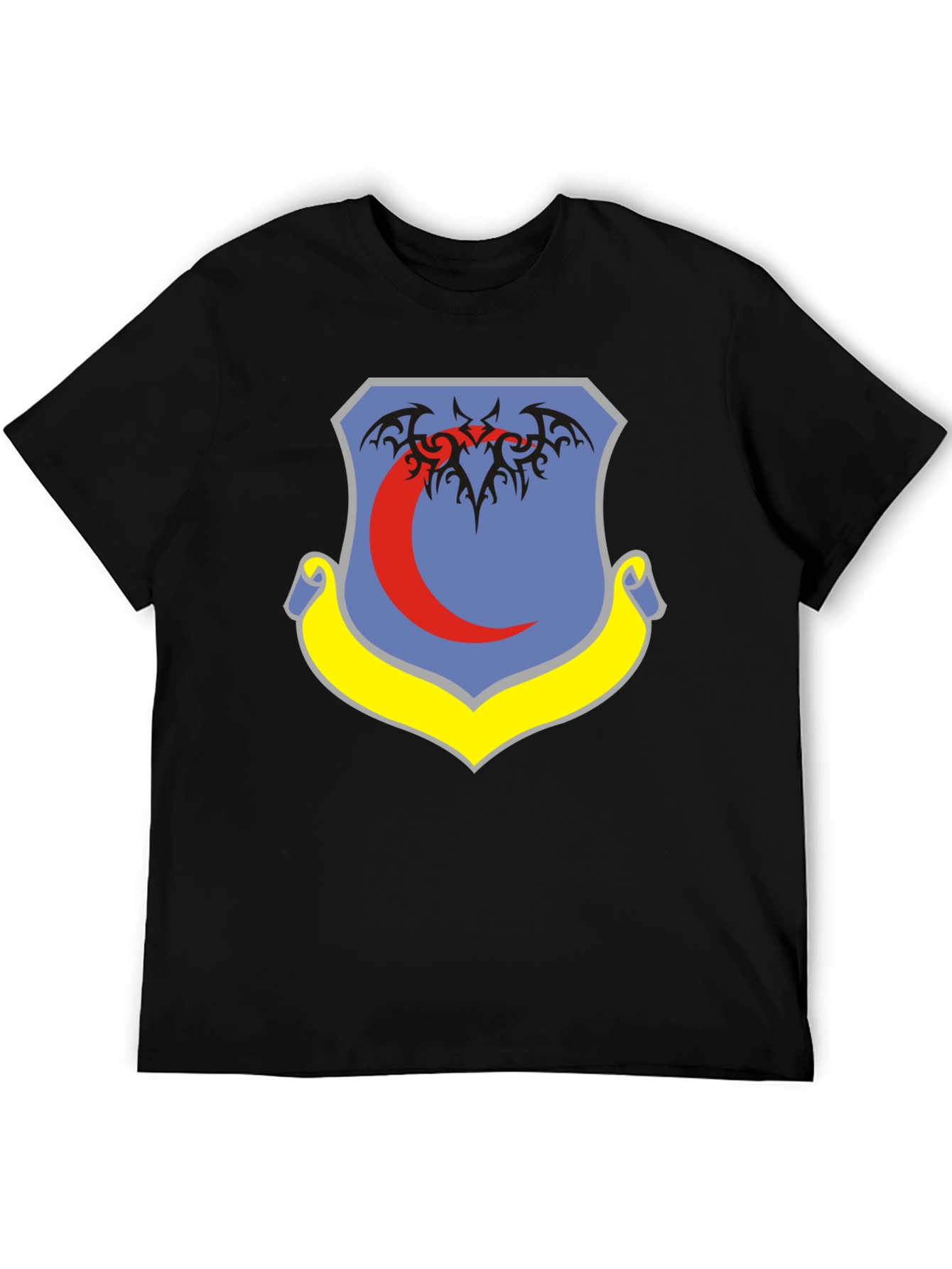 Black T-Shirt with Emblem Design