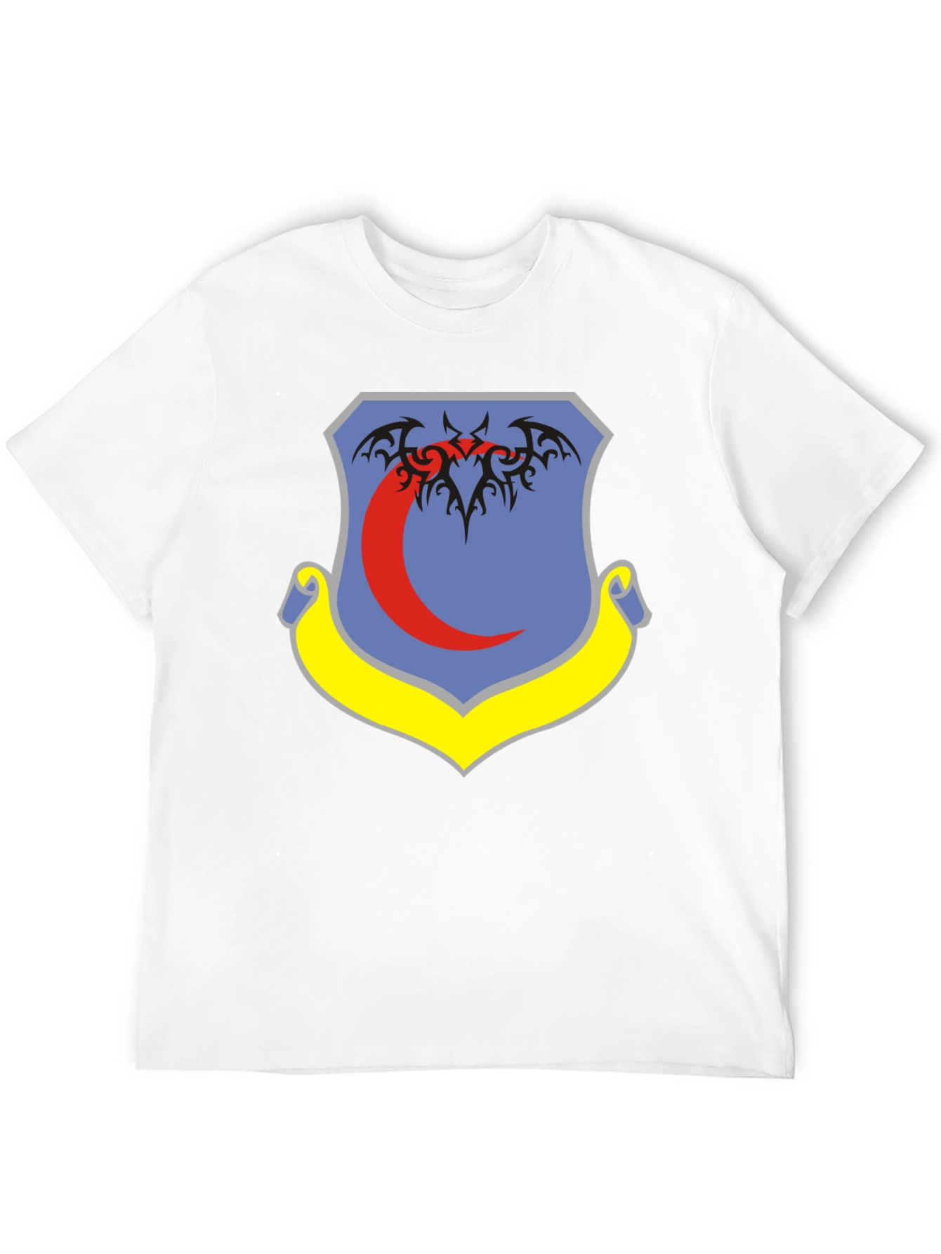 Black T-Shirt with Emblem Design