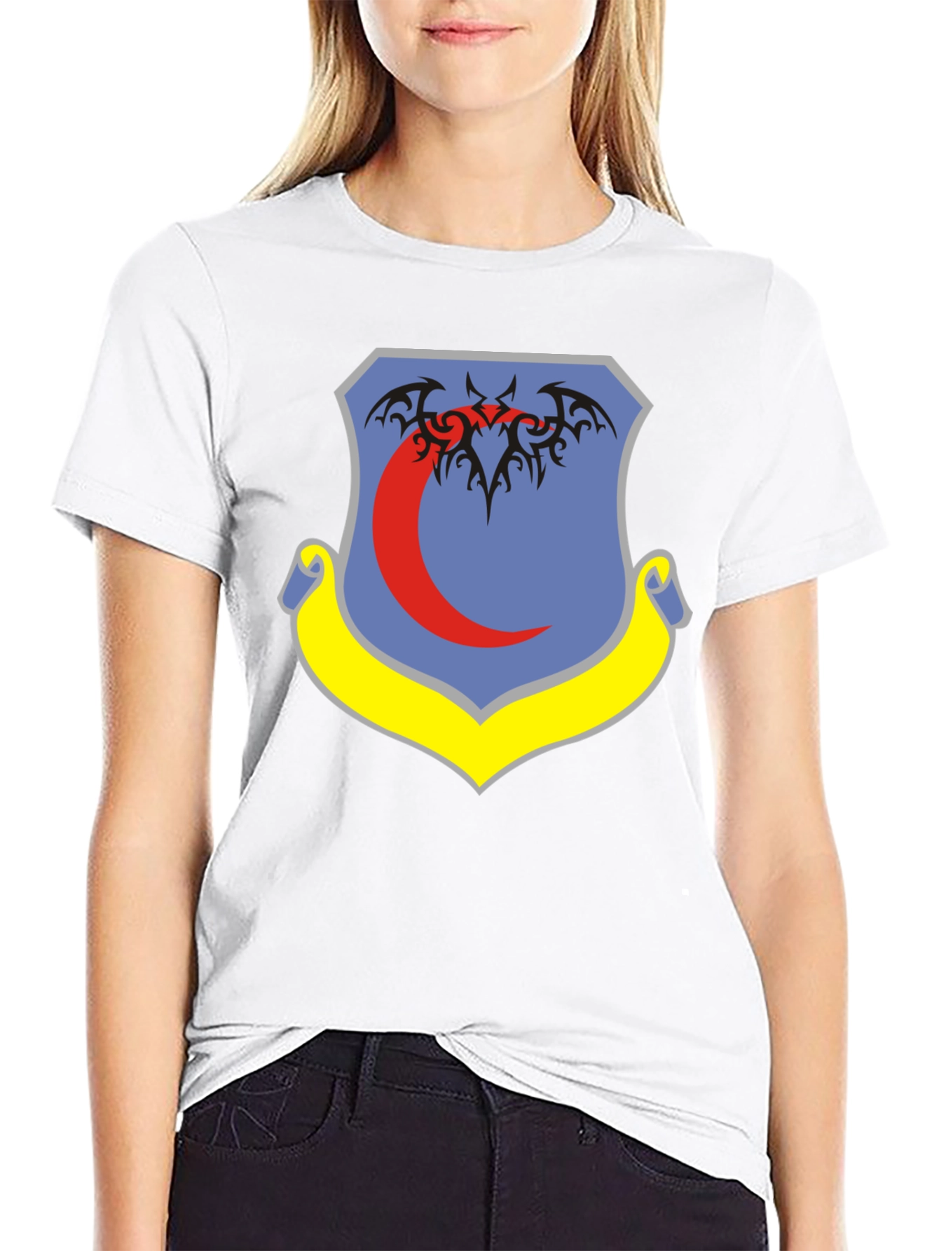 Black T-Shirt with Emblem Design
