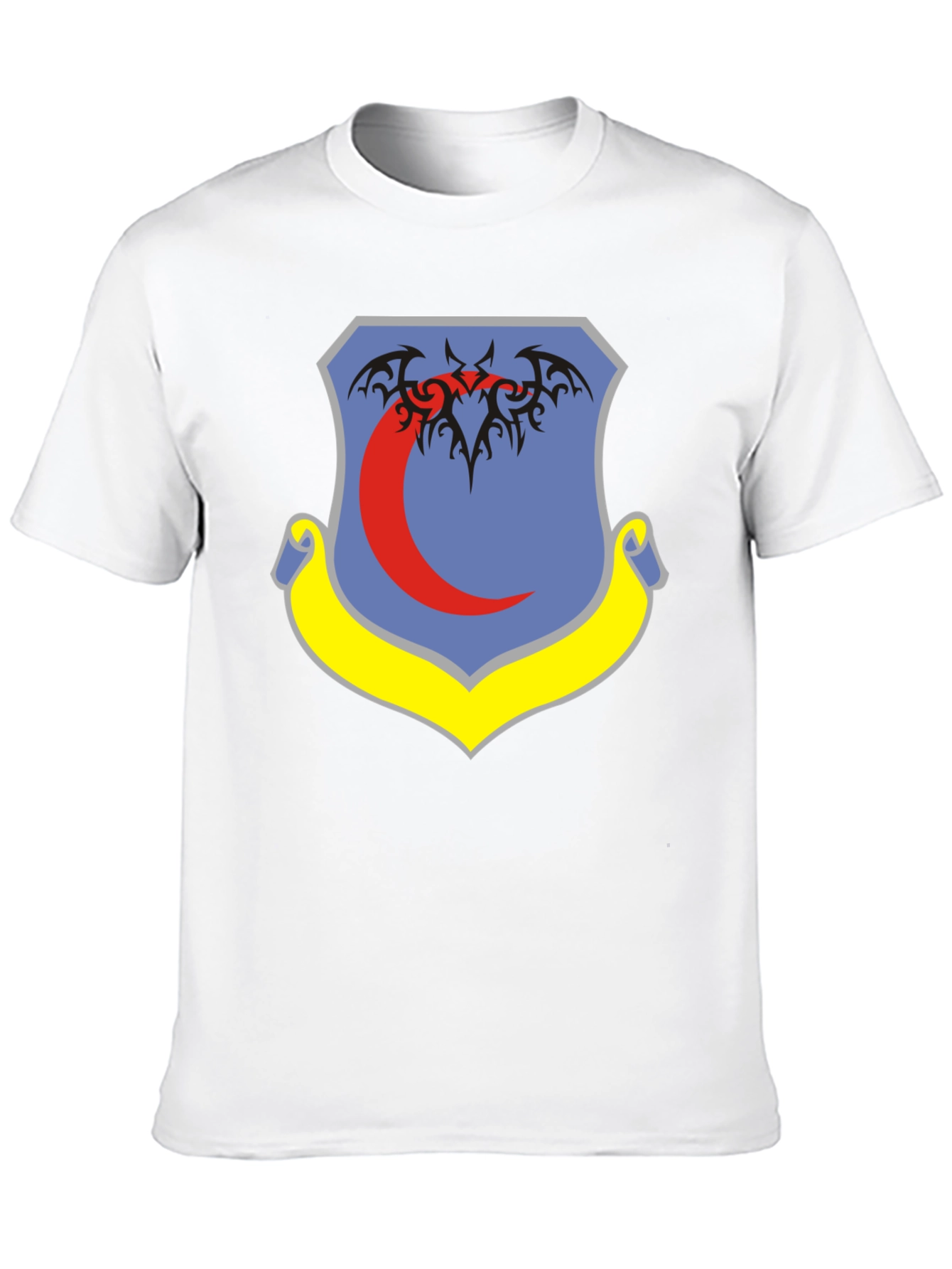Black T-Shirt with Emblem Design