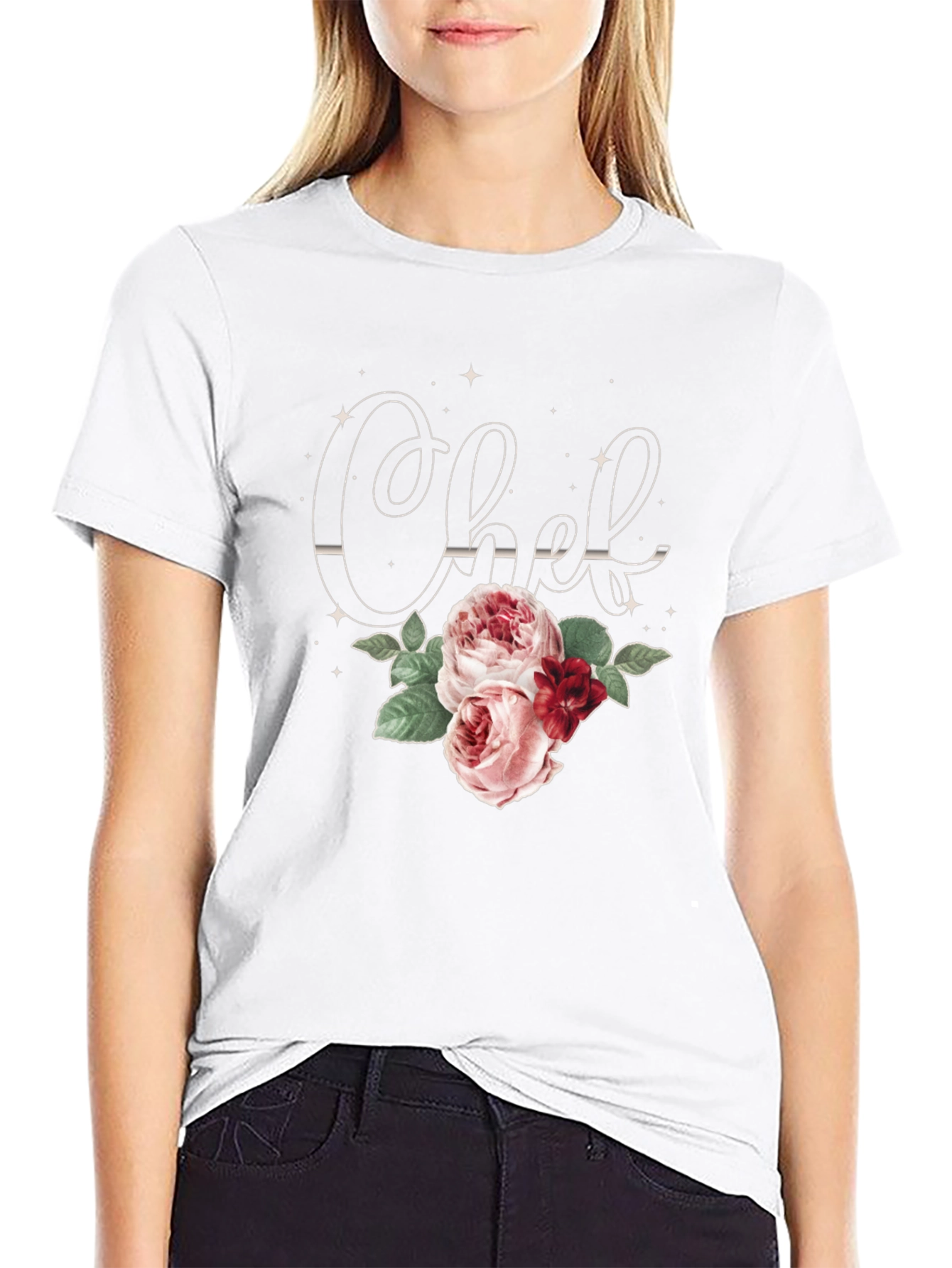 Floral Chef T-Shirt - Stylish Cooking Apparel