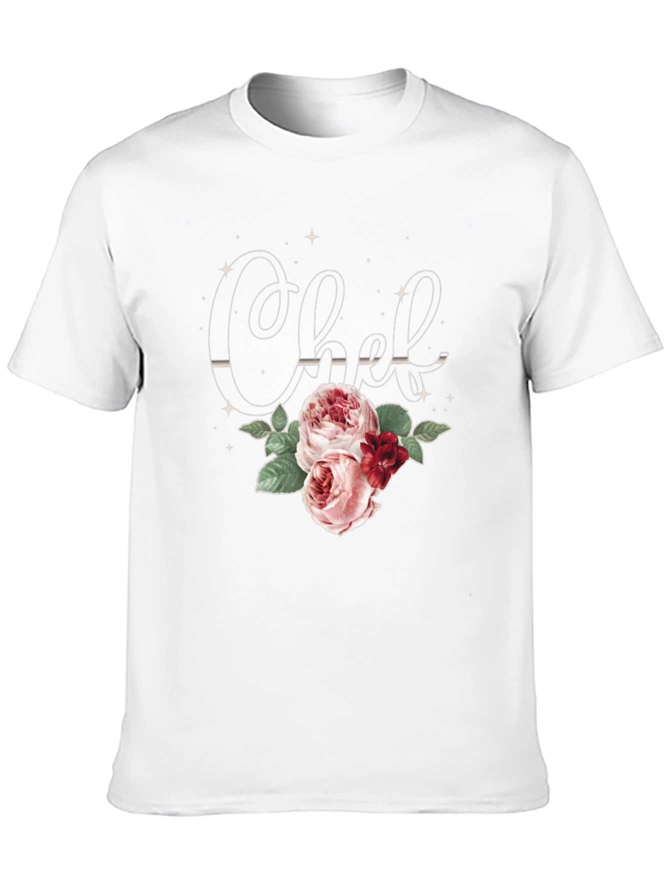 Floral Chef T-Shirt - Stylish Cooking Apparel