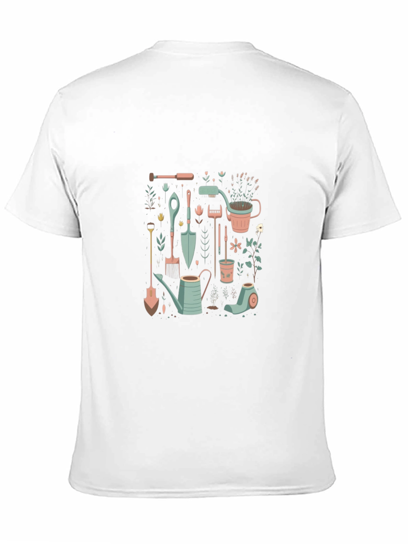 Gardening Tools Graphic Tee - Black Cotton T-Shirt
