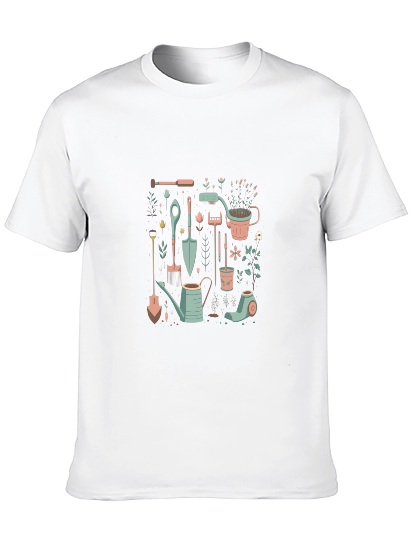Gardening Tools Graphic Tee - Black Cotton T-Shirt