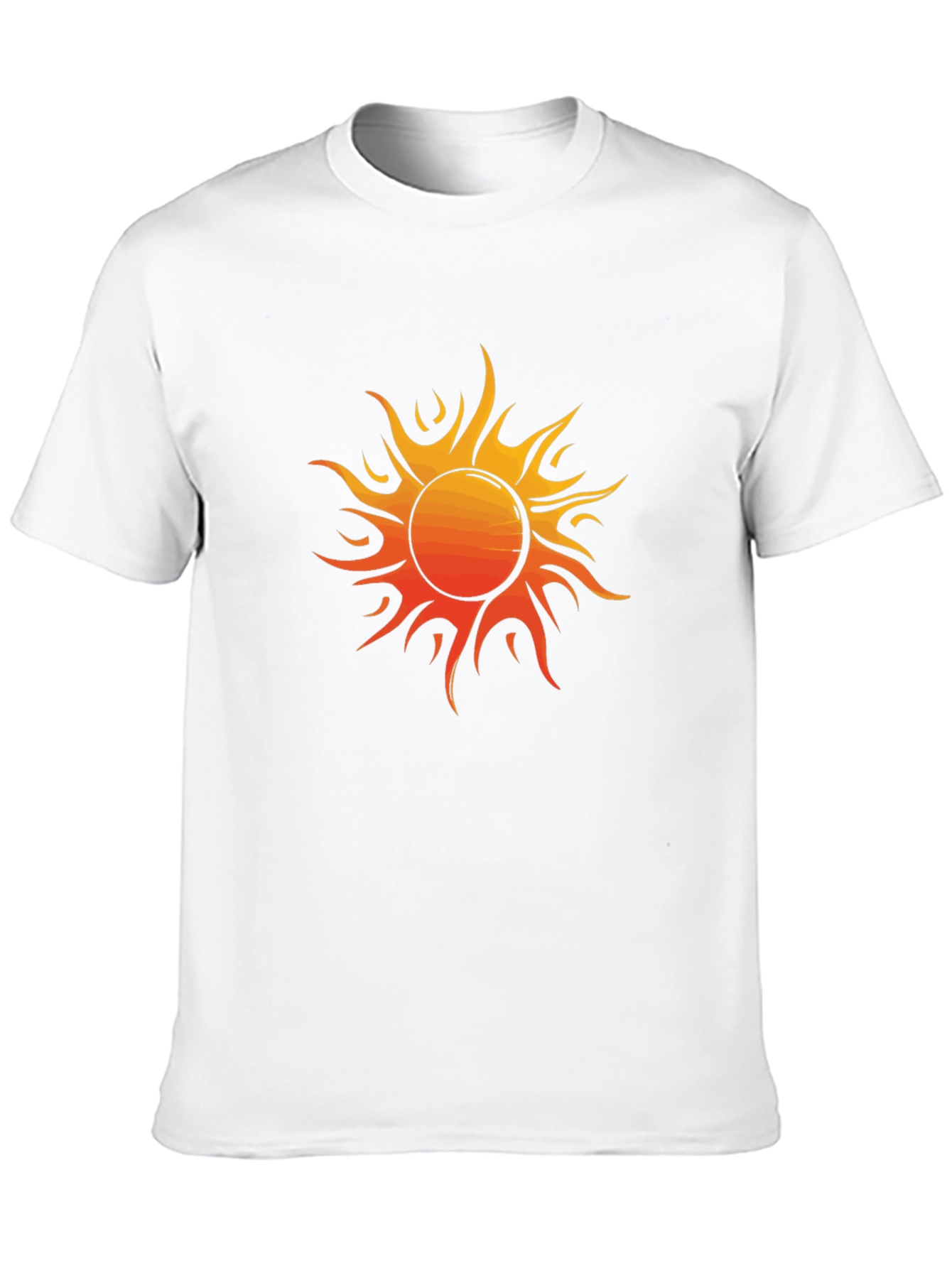 Fiery Sun Graphic Tee - Bold Black Cotton Shirt