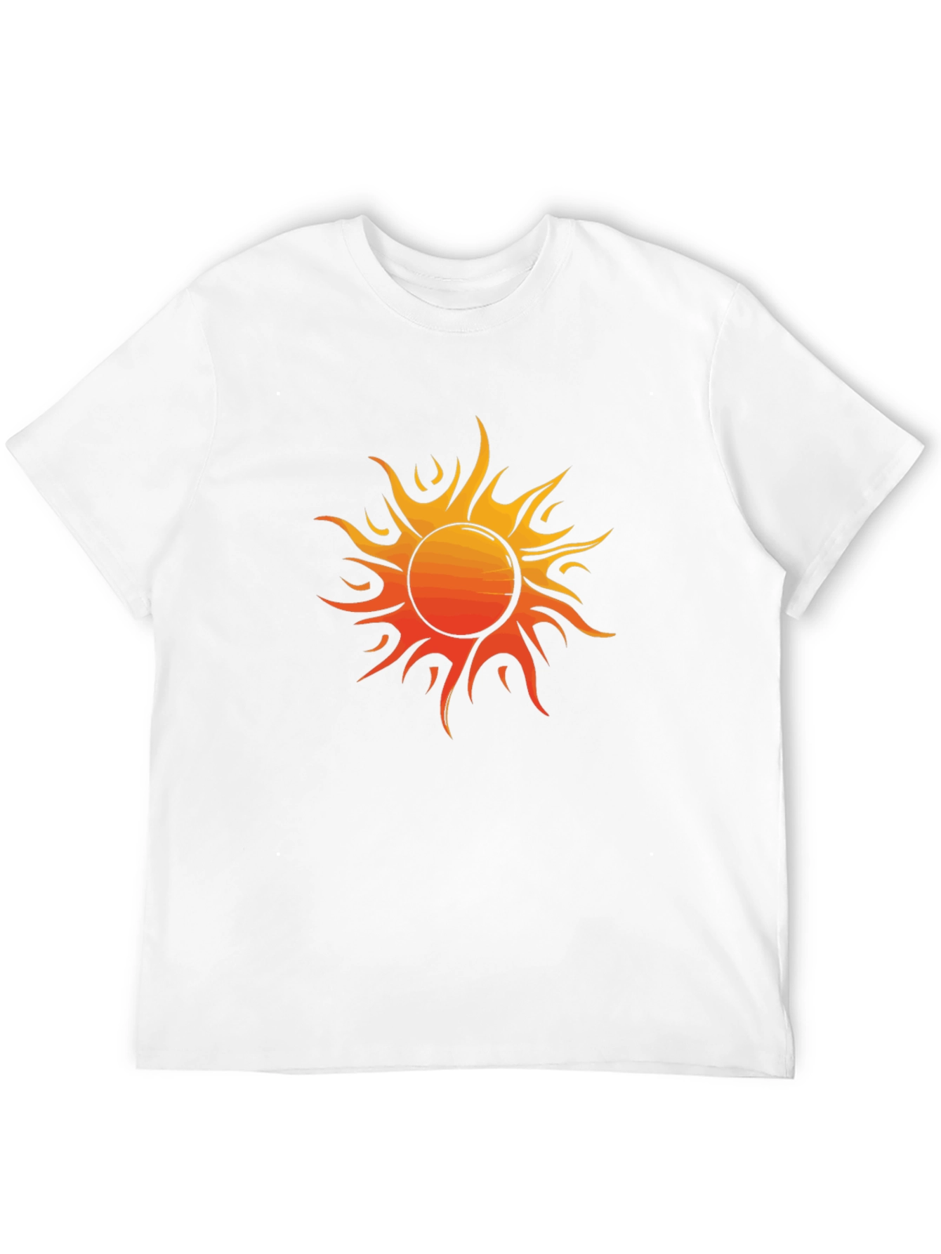 Fiery Sun Graphic Tee - Bold Black Cotton Shirt