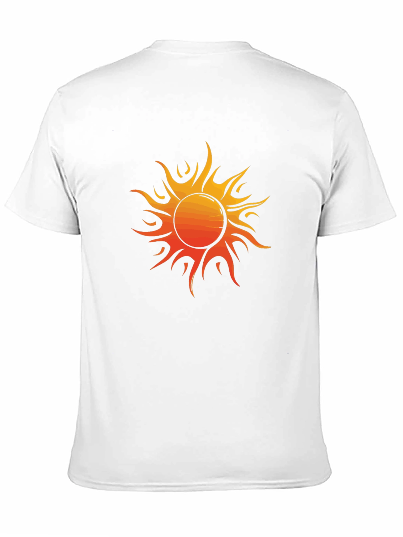 Fiery Sun Graphic Tee - Bold Black Cotton Shirt