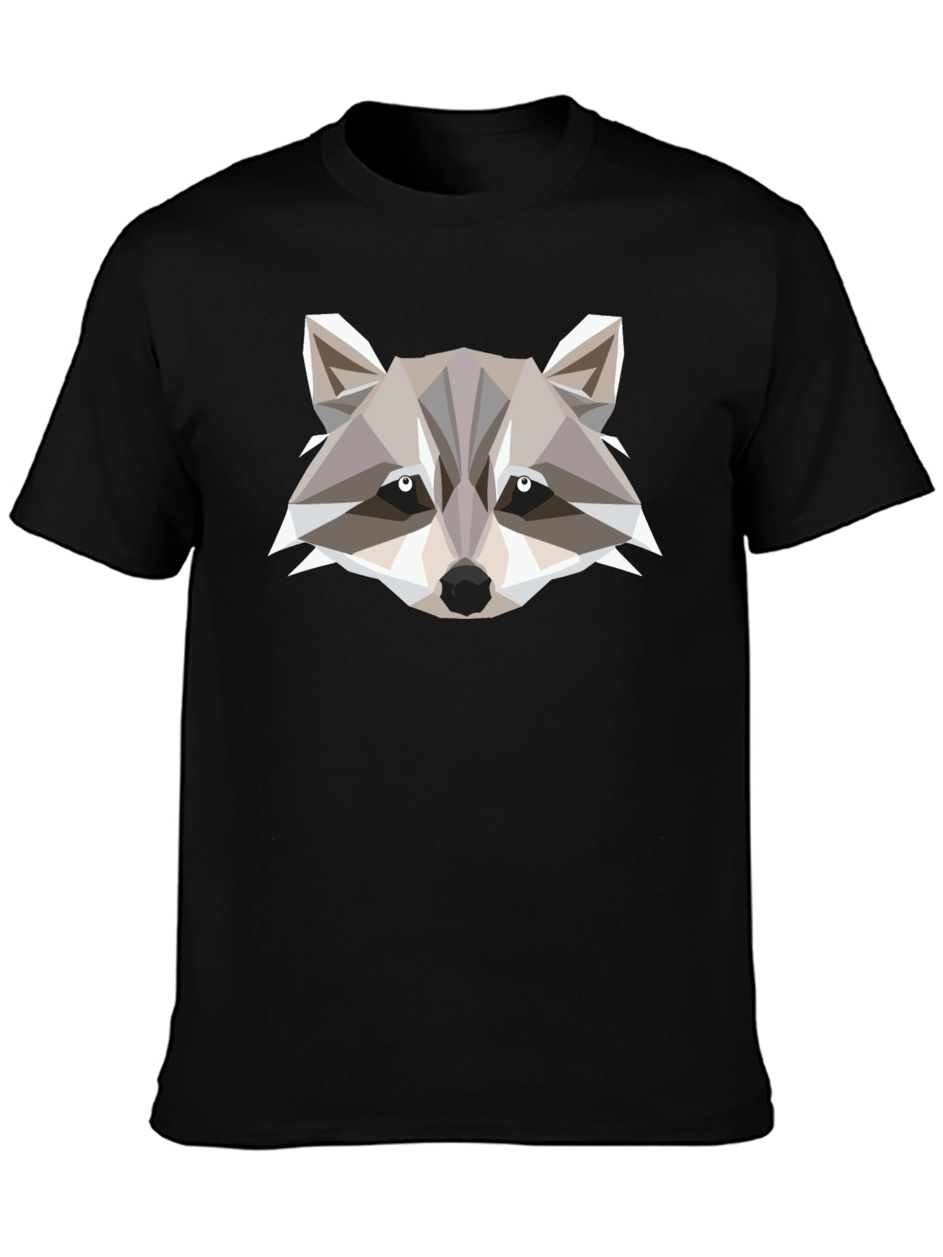 Geometric Raccoon Graphic Tee - Modern Style