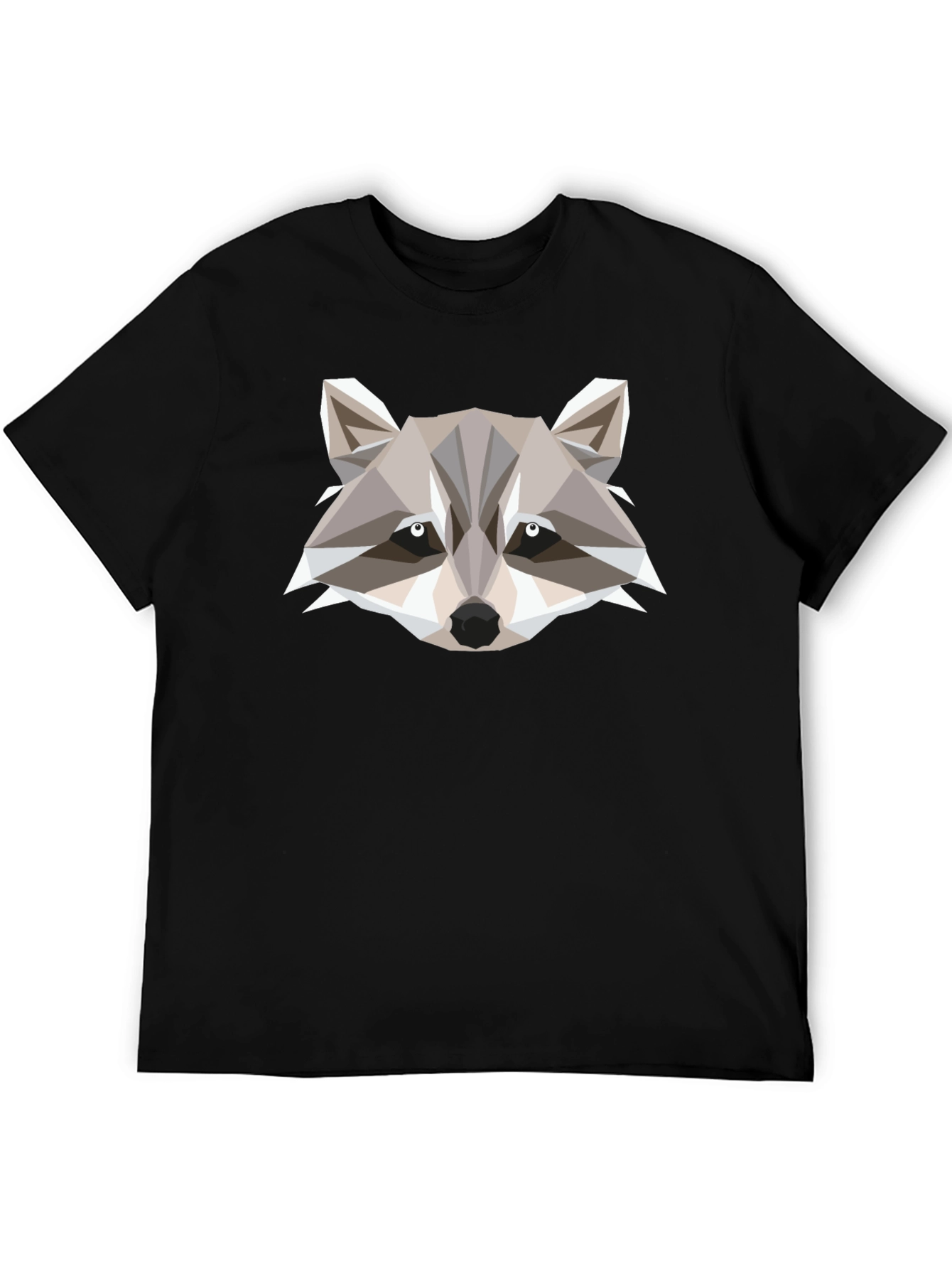 Geometric Raccoon Graphic Tee - Modern Style
