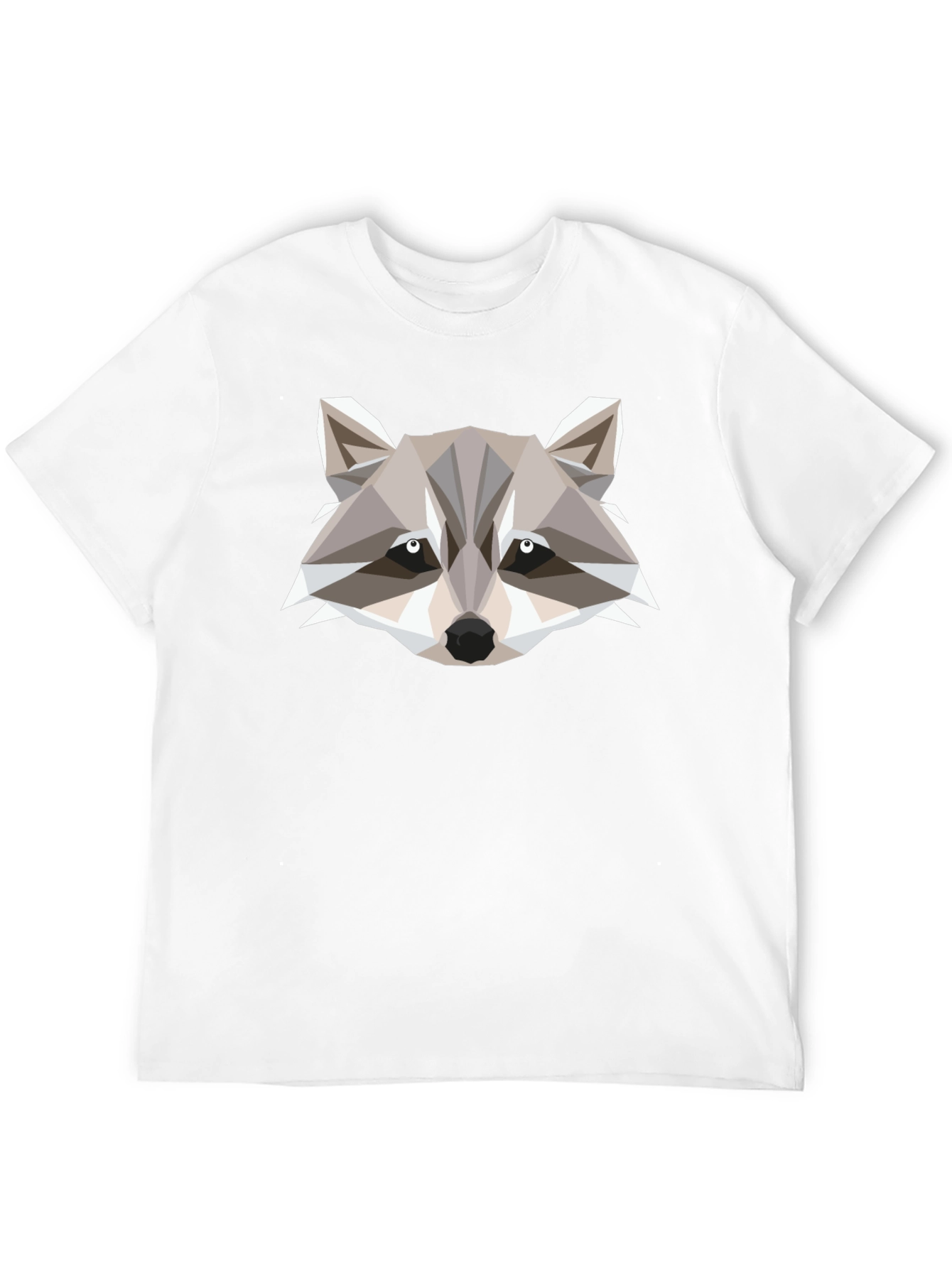 Geometric Raccoon Graphic Tee - Modern Style