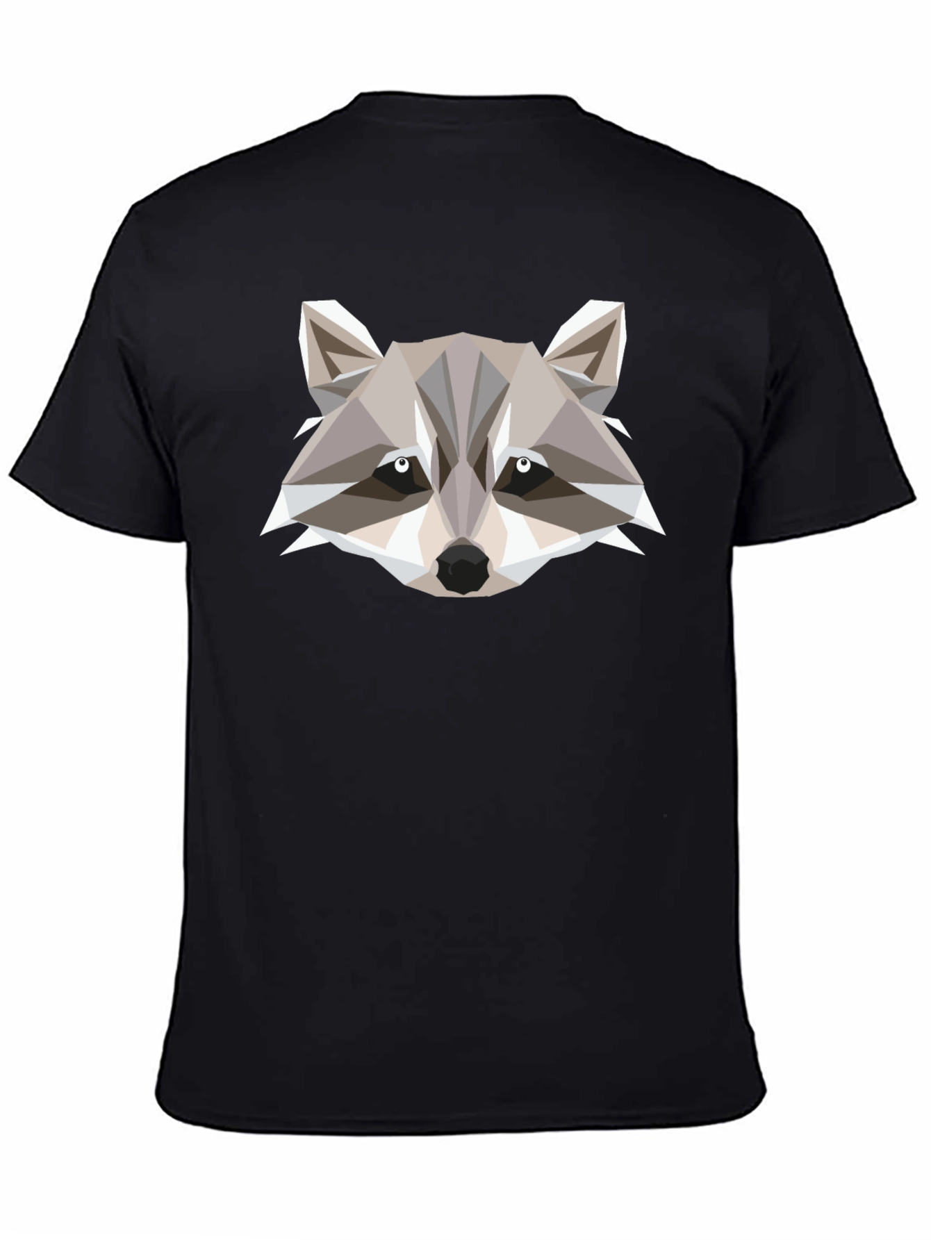 Geometric Raccoon Graphic Tee - Modern Style